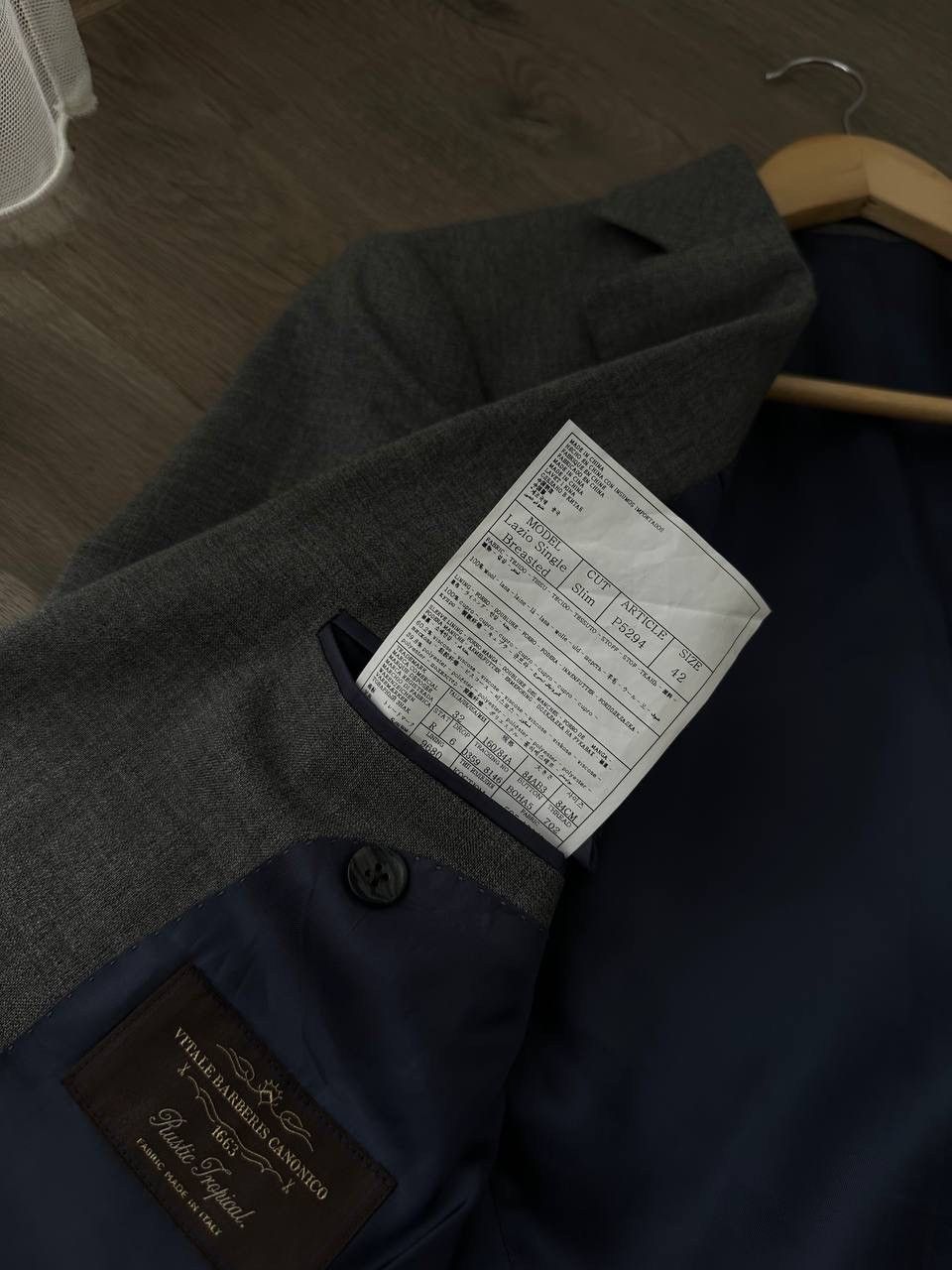 Suitsupply × Vintage Vintage Suitsupply Brescia Spalla Ferrara Gray Mens 42 Suit Size 42S - 18 Thumbnail