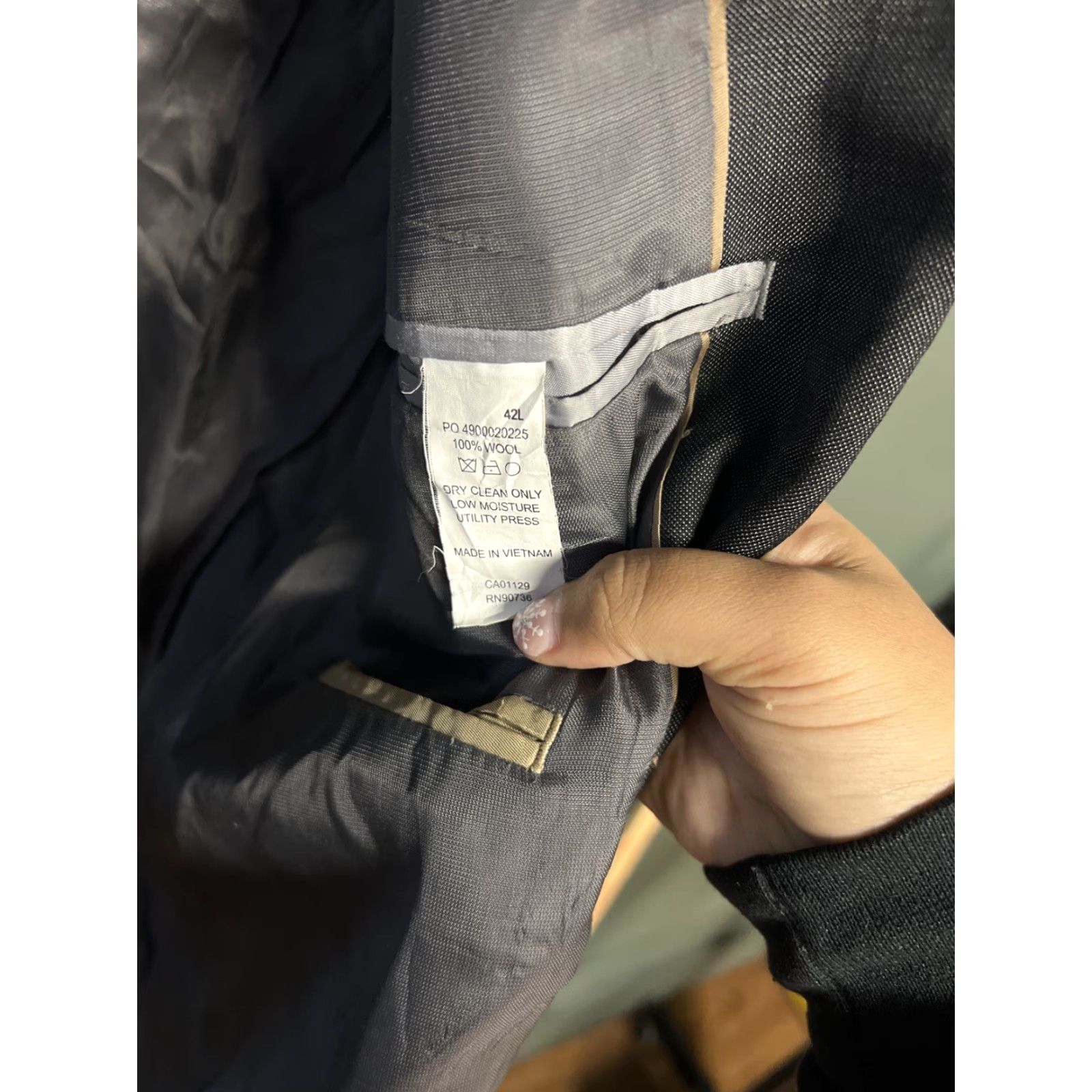 Michael Kors Mens KORS Michael Kors Blazer 42R Gray Houndstooth Wool Knit Casual 42R Blazer Mens Size 42R - 2 Thumbnail