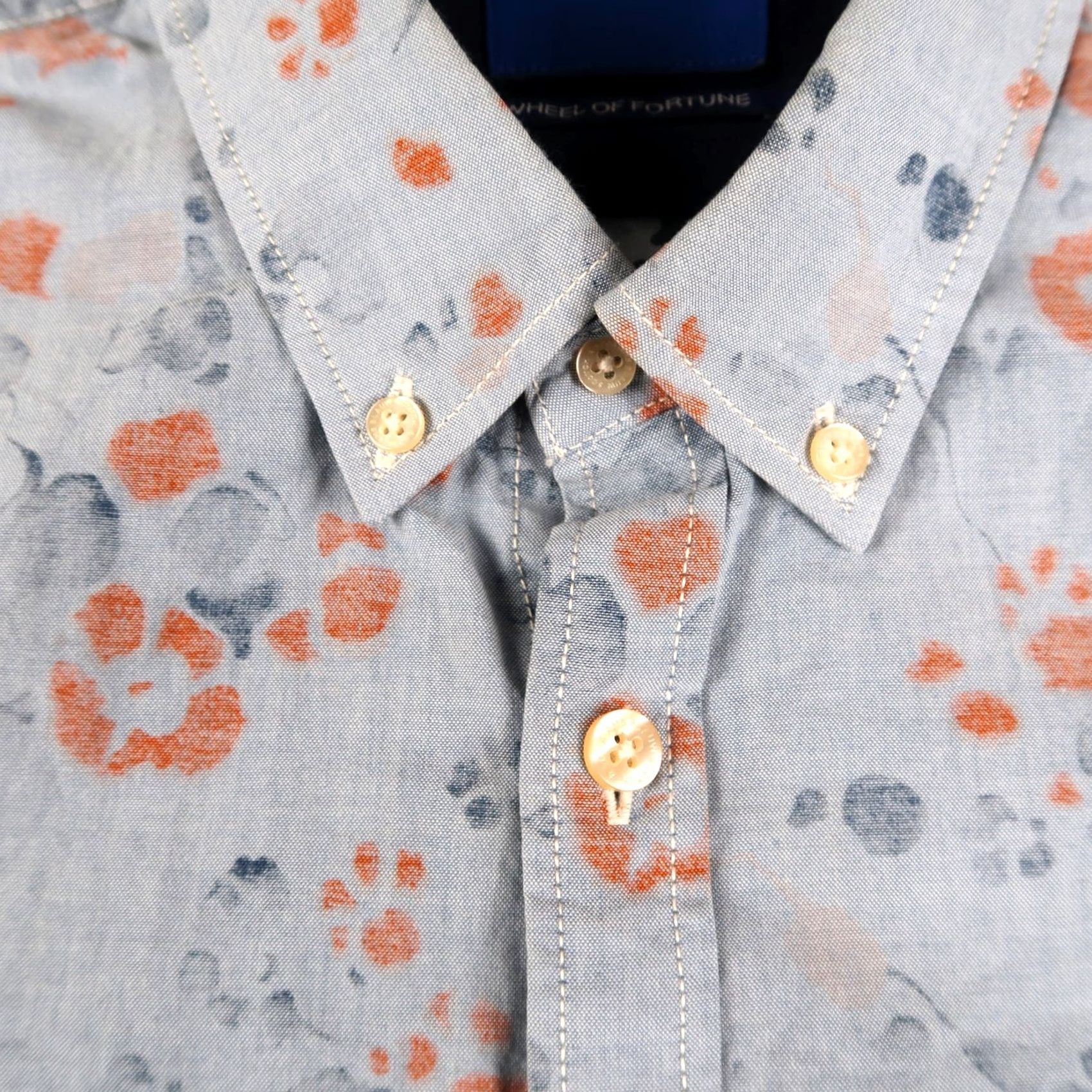 Scotch & Soda Scotch & Soda Amsterdams Floral Button-Down Shirt Mens L Blue Wheel of Fortune Size US L / EU 52-54 / 3 - 4 Thumbnail