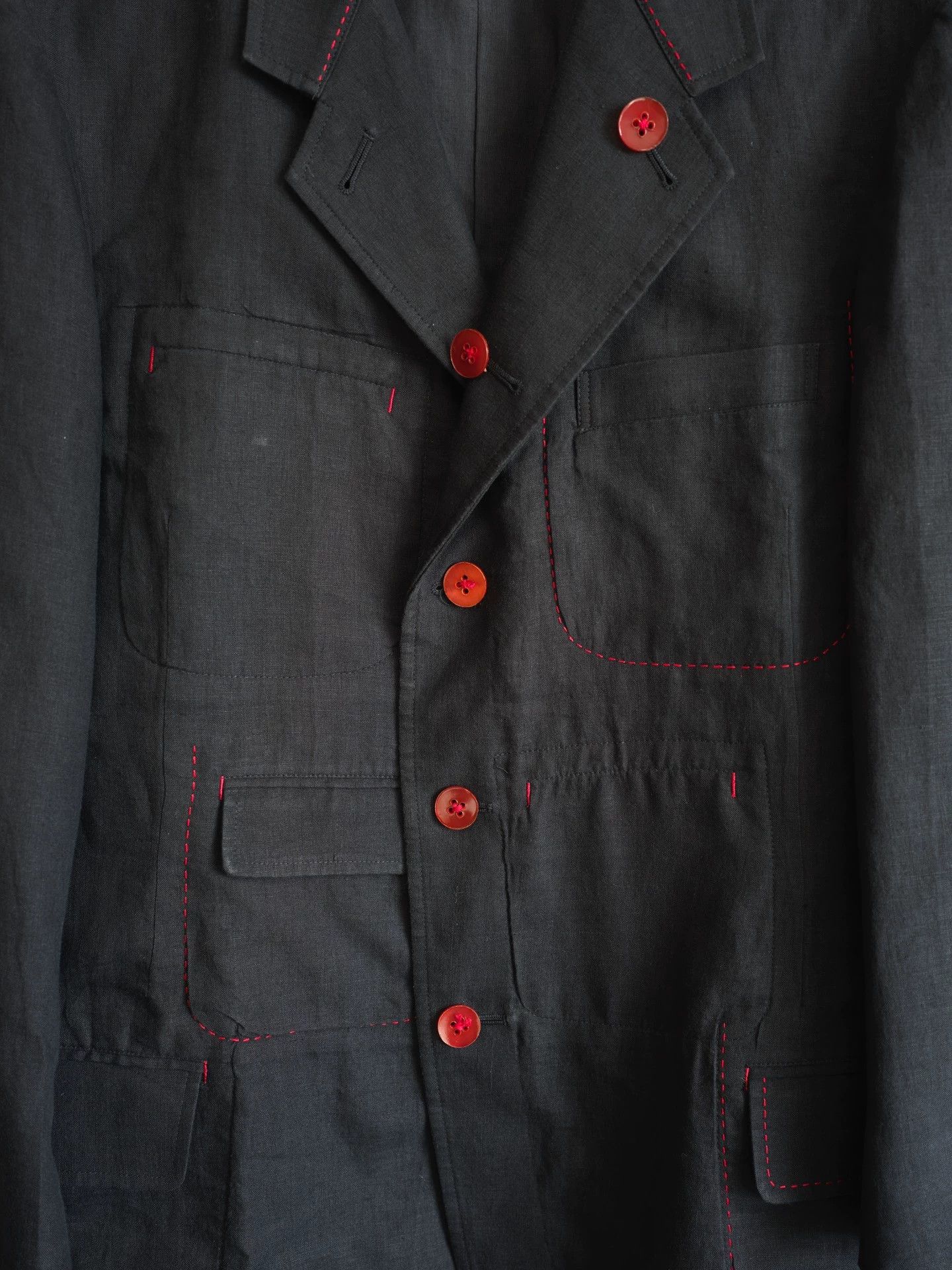 Yohji Yamamoto Yohji Yamamoto 05SS Red Line Linen Double-Sided Jacket Size US M / EU 48-50 / 2 - 7 Thumbnail