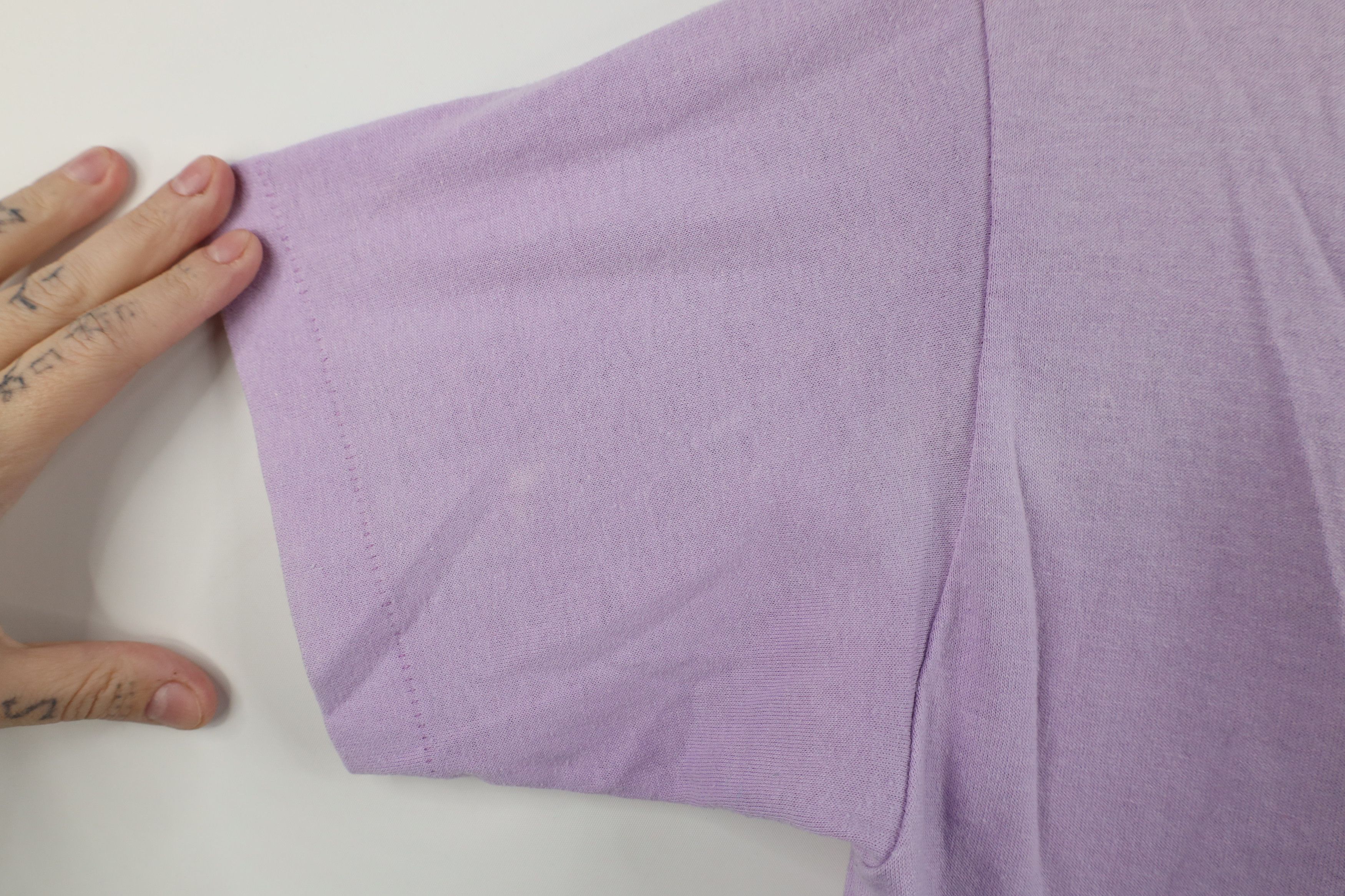 Vintage Vintage 70s Streetwear Cropped T-Shirt Lilac Purple USA Size M / US 6-8 / IT 42-44 - 6 Thumbnail