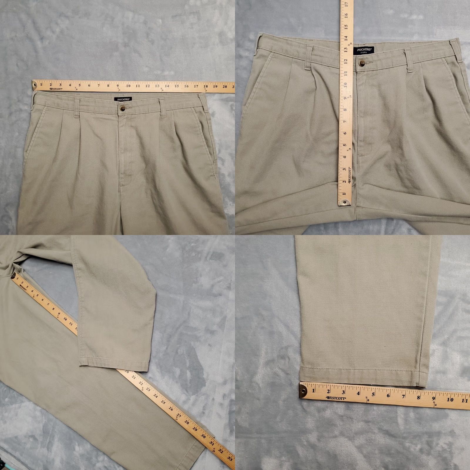 Dockers VTG Dockers Pants Mens 36x32 Chino Pleated Cotton Canvas Beige 100% Cotton Casual 90s Mens Size US 36 / EU 52 - 9 Thumbnail