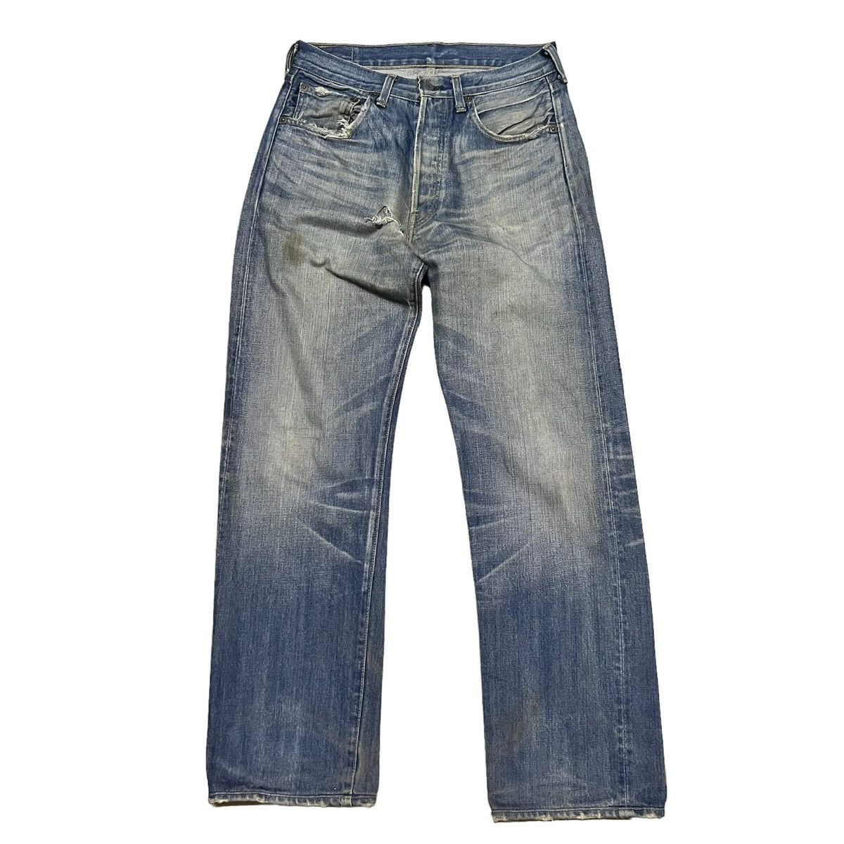Vintage Levis Big E Lot 501 Selvedge Distressed Denim Jeans