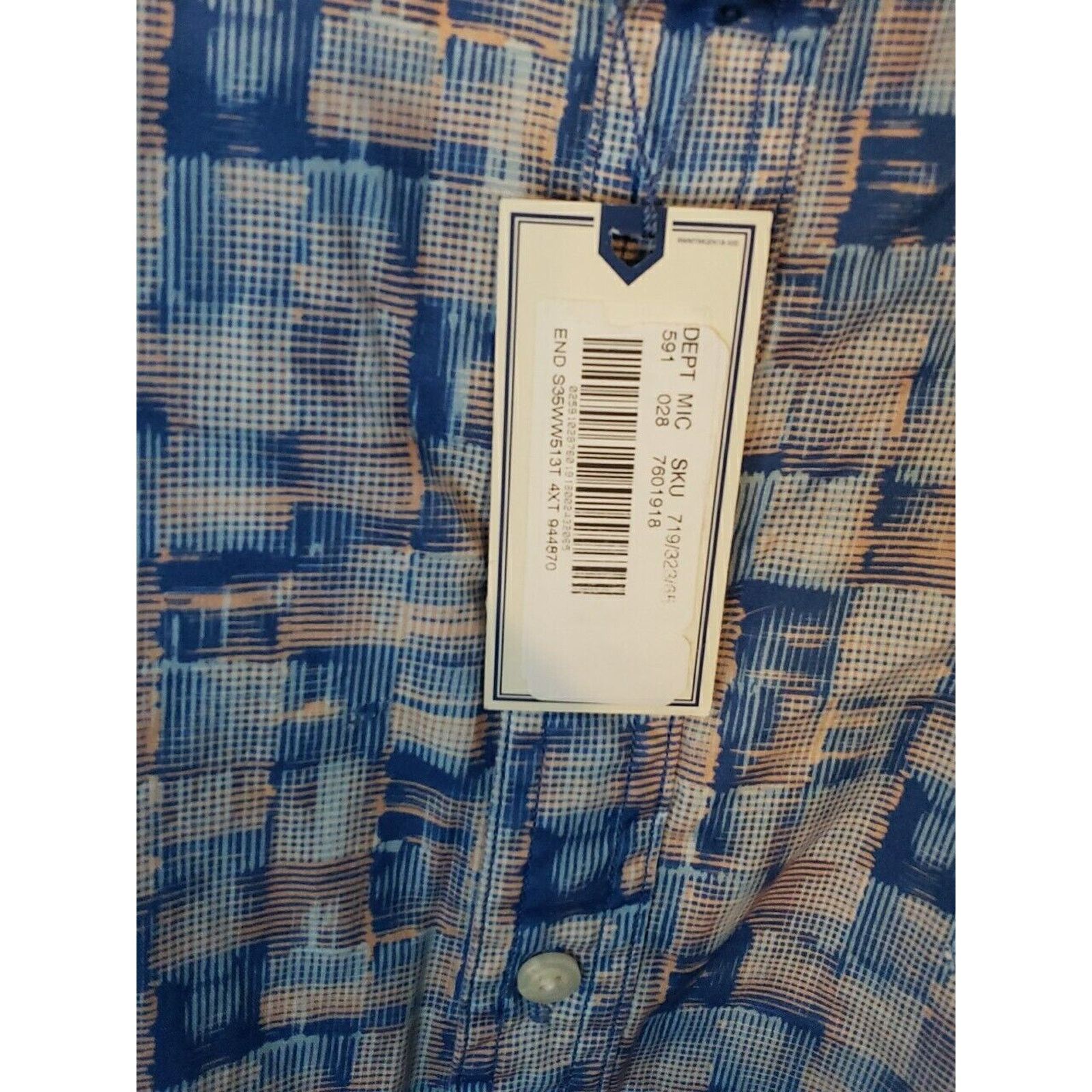 Other new rowm Shirt Mens 4XT Blue Plaid Short Sleeve Button Down Size US XXL / EU 58 / 5 - 4 Thumbnail