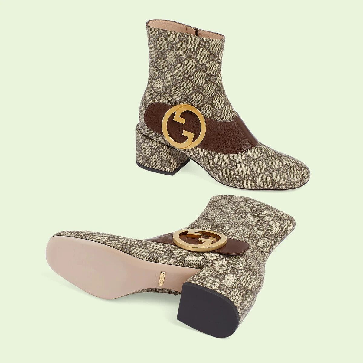 Gucci o1s1wg110225 Blondie Women's Ankle Boots in Beige & Brown Size US 6.5 / IT 36.5 - 5 Thumbnail