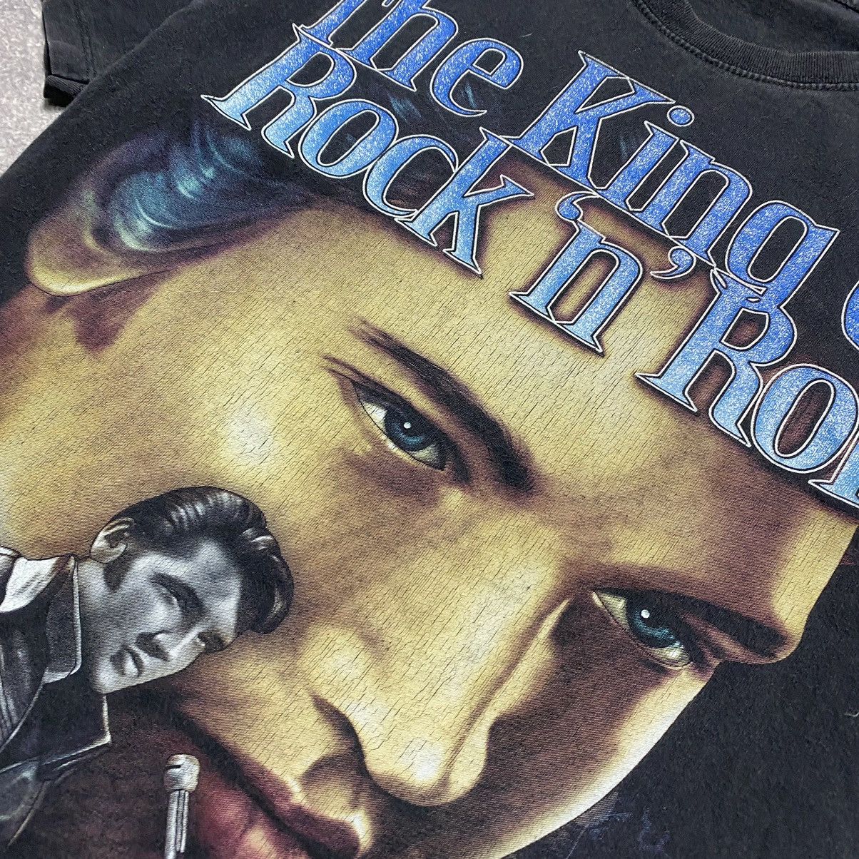 Band Tees Vintage Elvis Presley Overprinted rare 90’s The King tee Size US M / EU 48-50 / 2 - 4 Thumbnail