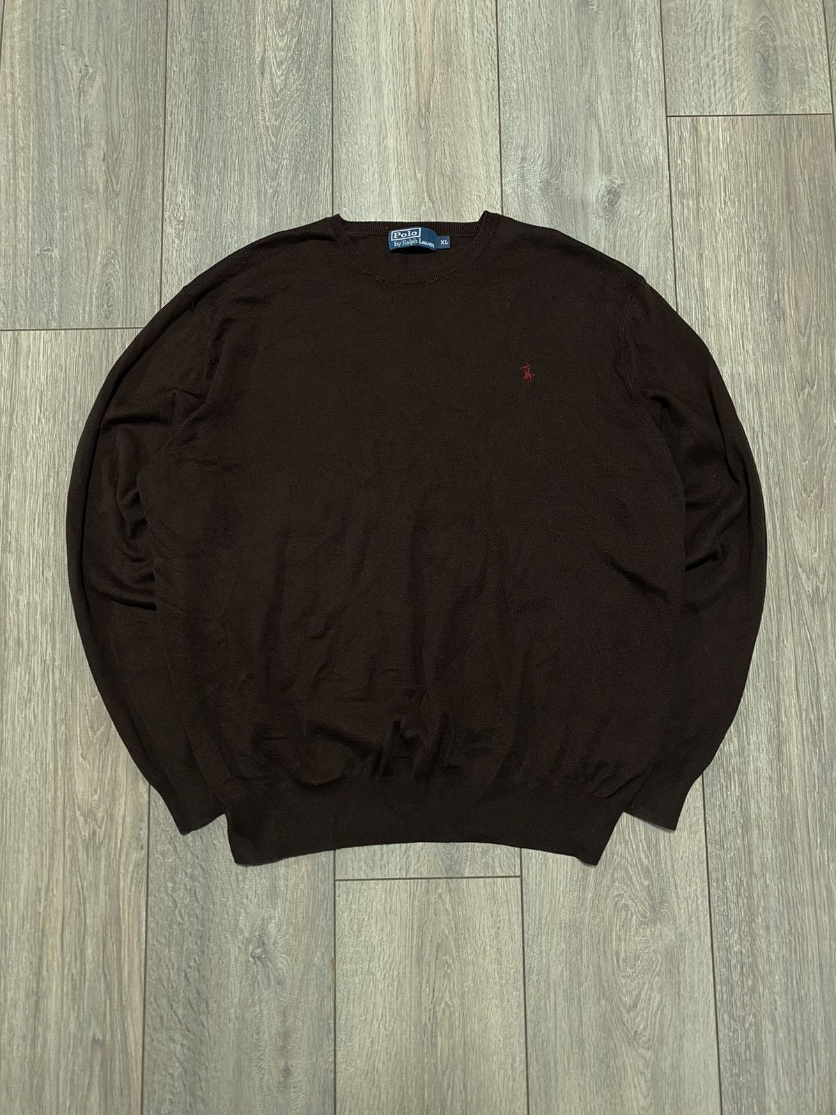 Polo Ralph Lauren Vintage Sweater Polo Ralph Lauren Pullover Classic Brown Y2K Size US XL / EU 56 / 4 - 1 Thumbnail