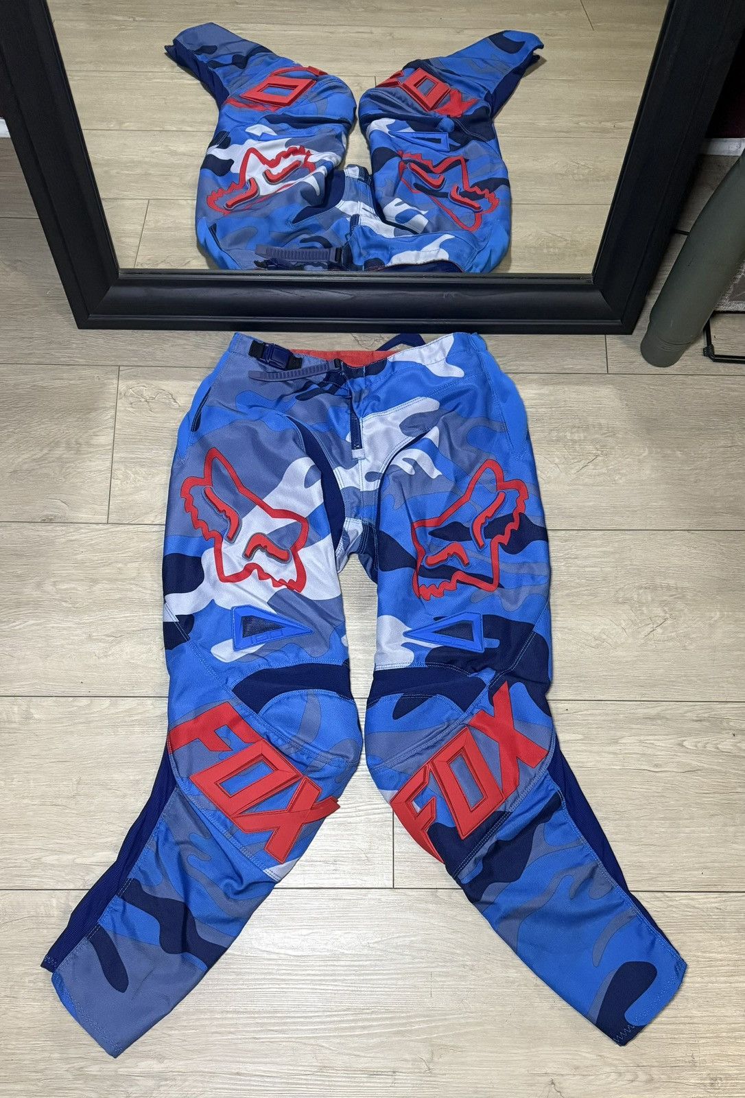 Fox Racing Y2K 2000s Fox Racing 180 Vicious Motocross Pants Blue & Whit Size US 32 / EU 48 - 1 Thumbnail