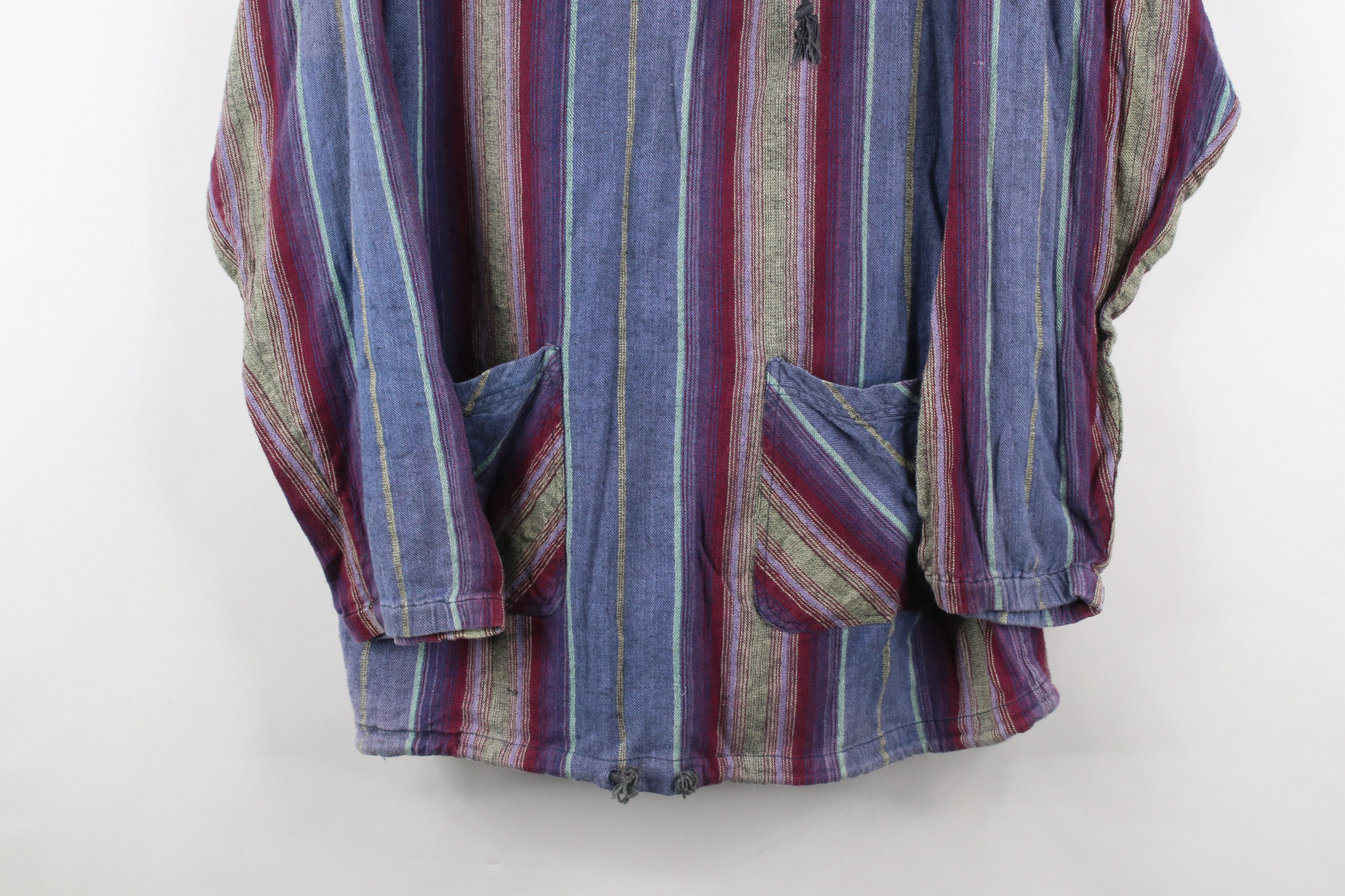 Vintage Vintage 90s Streetwear Rainbow Striped Block Knit Hoodie Size US L / EU 52-54 / 3 - 3 Thumbnail