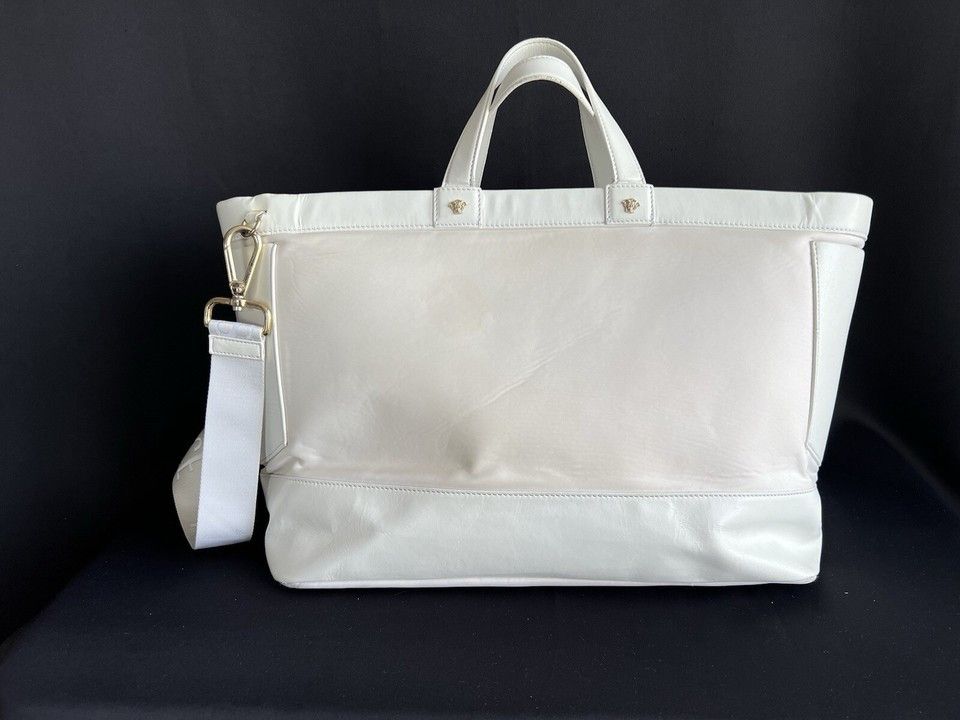 Versace Versace Young Large White Leather/Fabriic Bag Size ONE SIZE - 20 Thumbnail