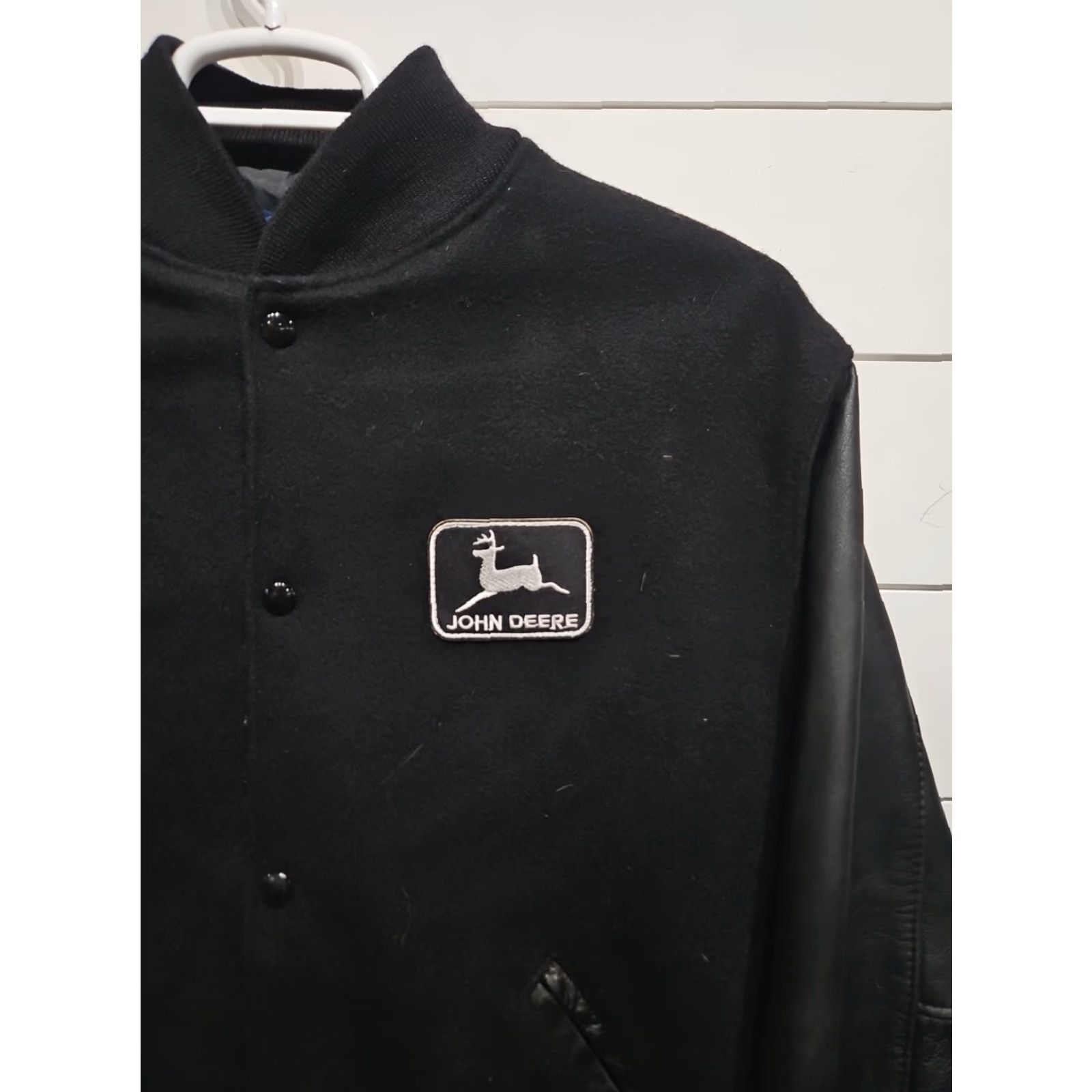Vintage VINTAGE Halloway Jacket Leather Farm Trucker Jean Jacket Mens L Black Full Zip Patched Embroidery Size US L / EU 52-54 / 3 - 2 Thumbnail