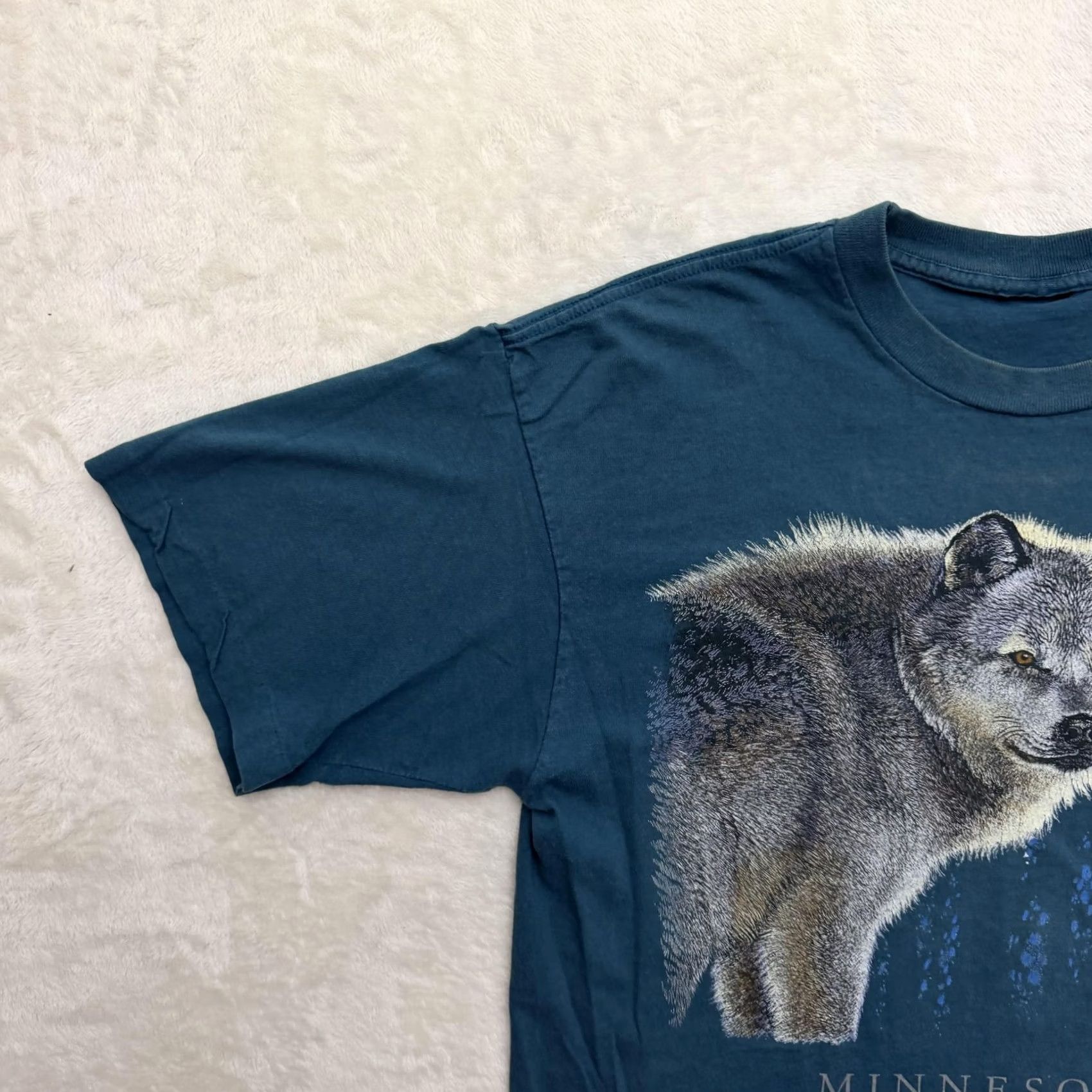 Vintage Minnesota Wolf Shirt Mens XL Blue Graphic Tee Short Sleeve MN Size US XL / EU 56 / 4 - 6 Thumbnail