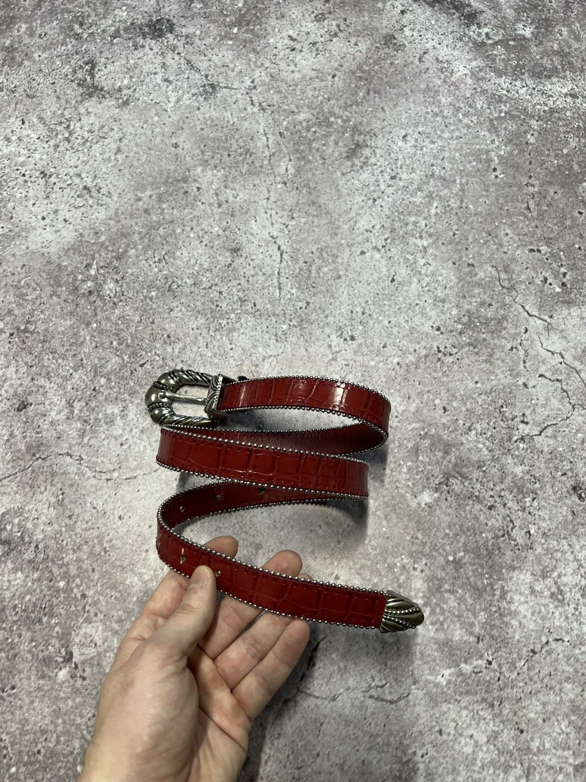 Japanese Brand 00’S NUMBER NINE STYLE JAPAN COWBOY Y2K RED BELT ARCHIVE Size ONE SIZE - 3 Thumbnail