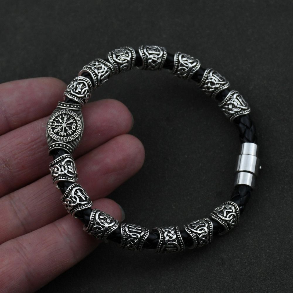 Jewelry Norse Runes Vegvisir Compass Amulet Viking Bracelet Size ONE SIZE - 3 Thumbnail