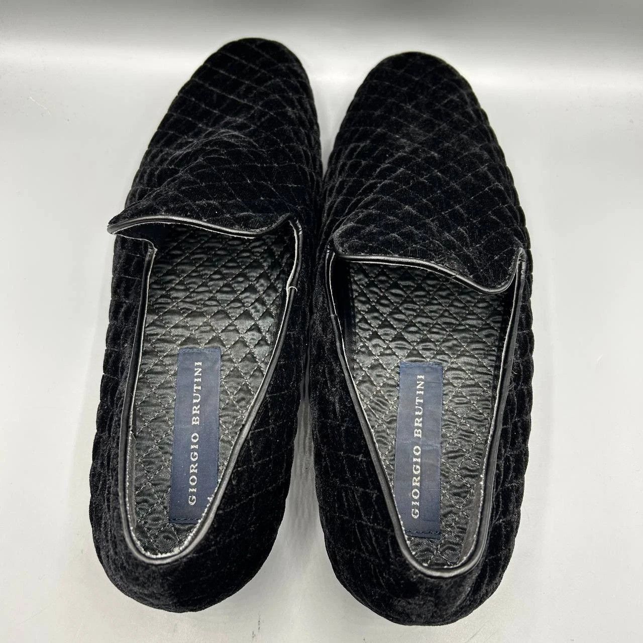 Giorgio Brutini Giorgio Brutini Quilted Velvet Loafers Smoking 176271 10.5M Size US 10.5 / EU 43-44 - 3 Thumbnail