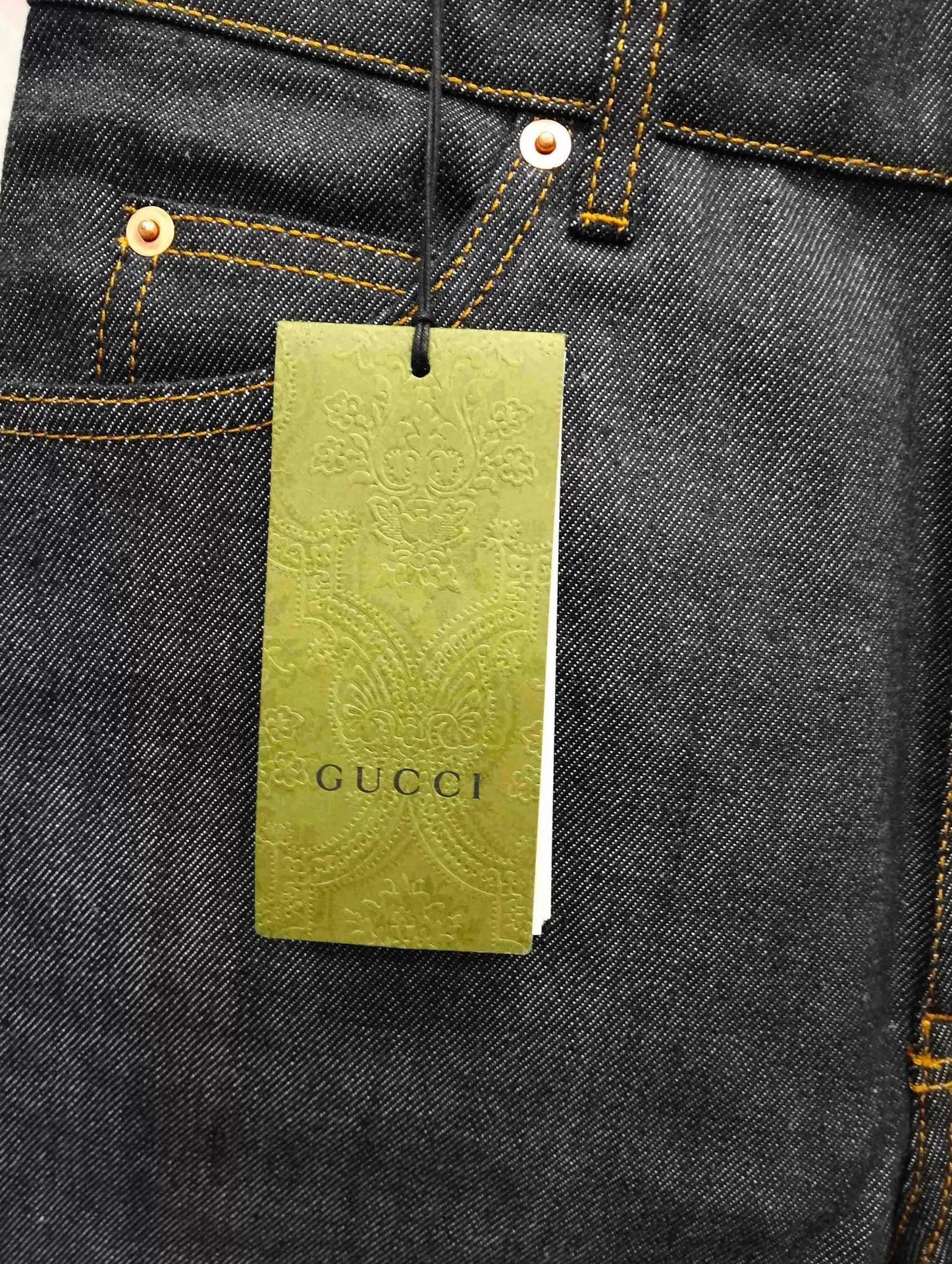 Gucci GUCCI Back Logo Patch Straight Leg Jeans Size 29 Size US 29 - 7 Thumbnail
