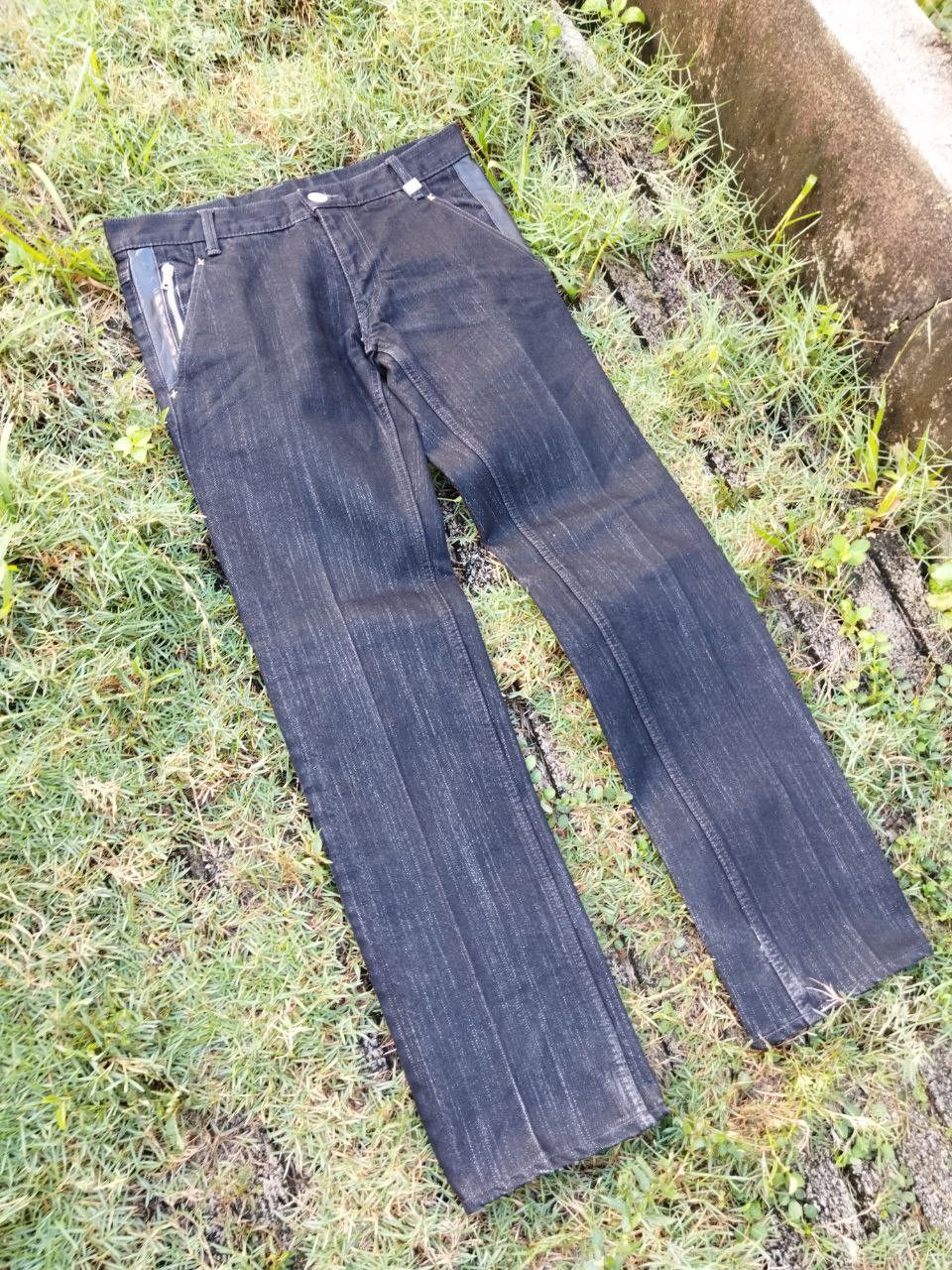 Japanese Brand Vintage Artisan Japan Denim + Leather Pants Size US 32 / EU 48 - 3 Thumbnail