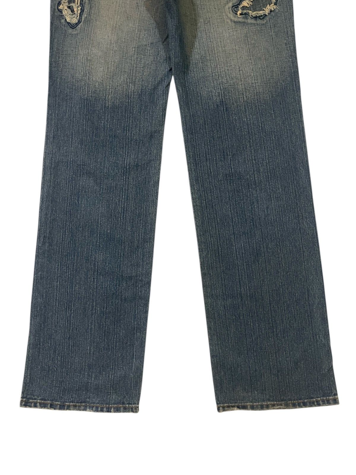 Japanese Brand Custom Culture Damage Repaired Straight Denim DAIRIKU Styled Size US 33 - 12 Thumbnail