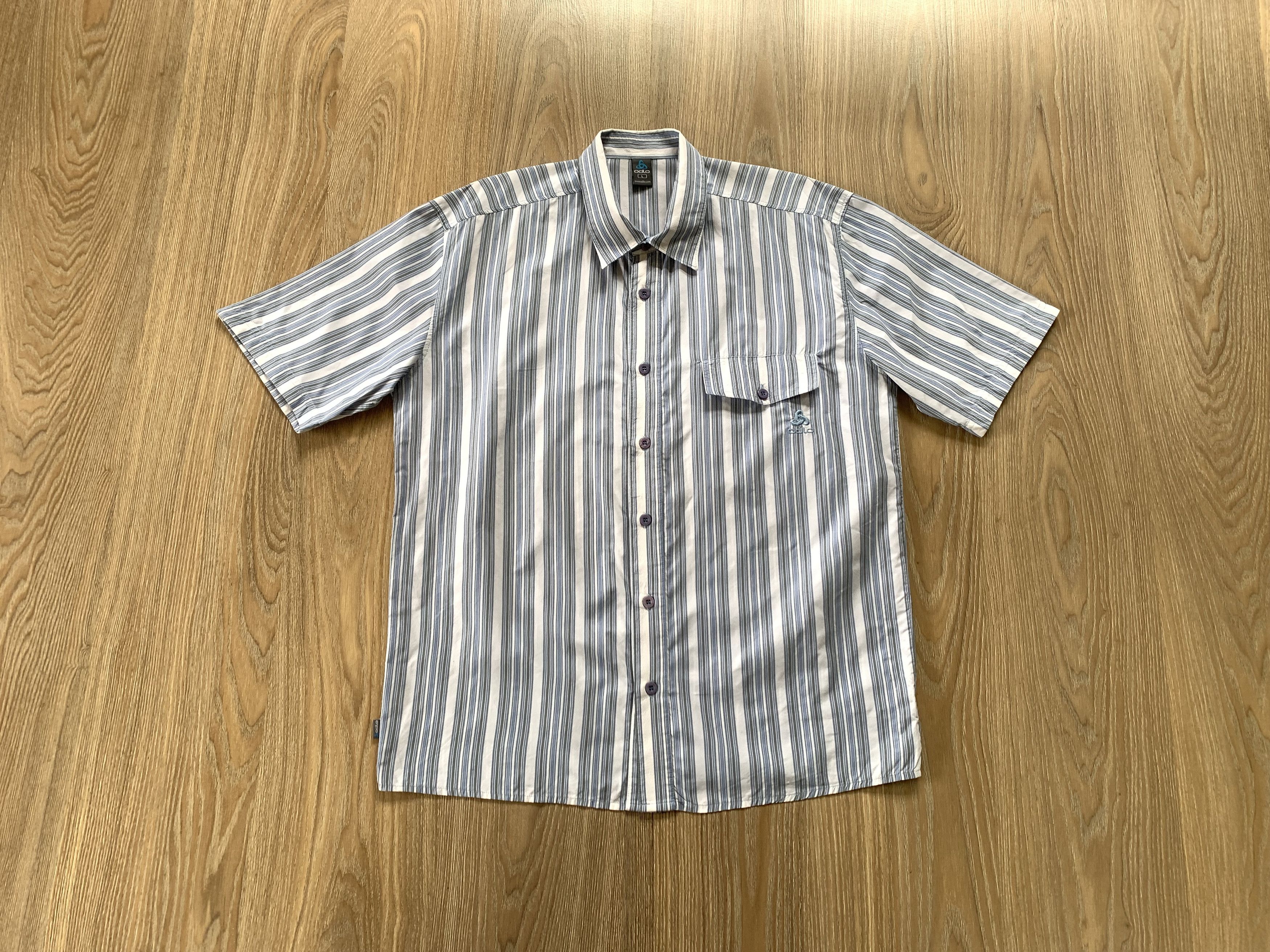 Odlo Odlo Men's Ultra Light Stripe Treking Short Sleeve Shirt Size US L / EU 52-54 / 3 - 1 Thumbnail