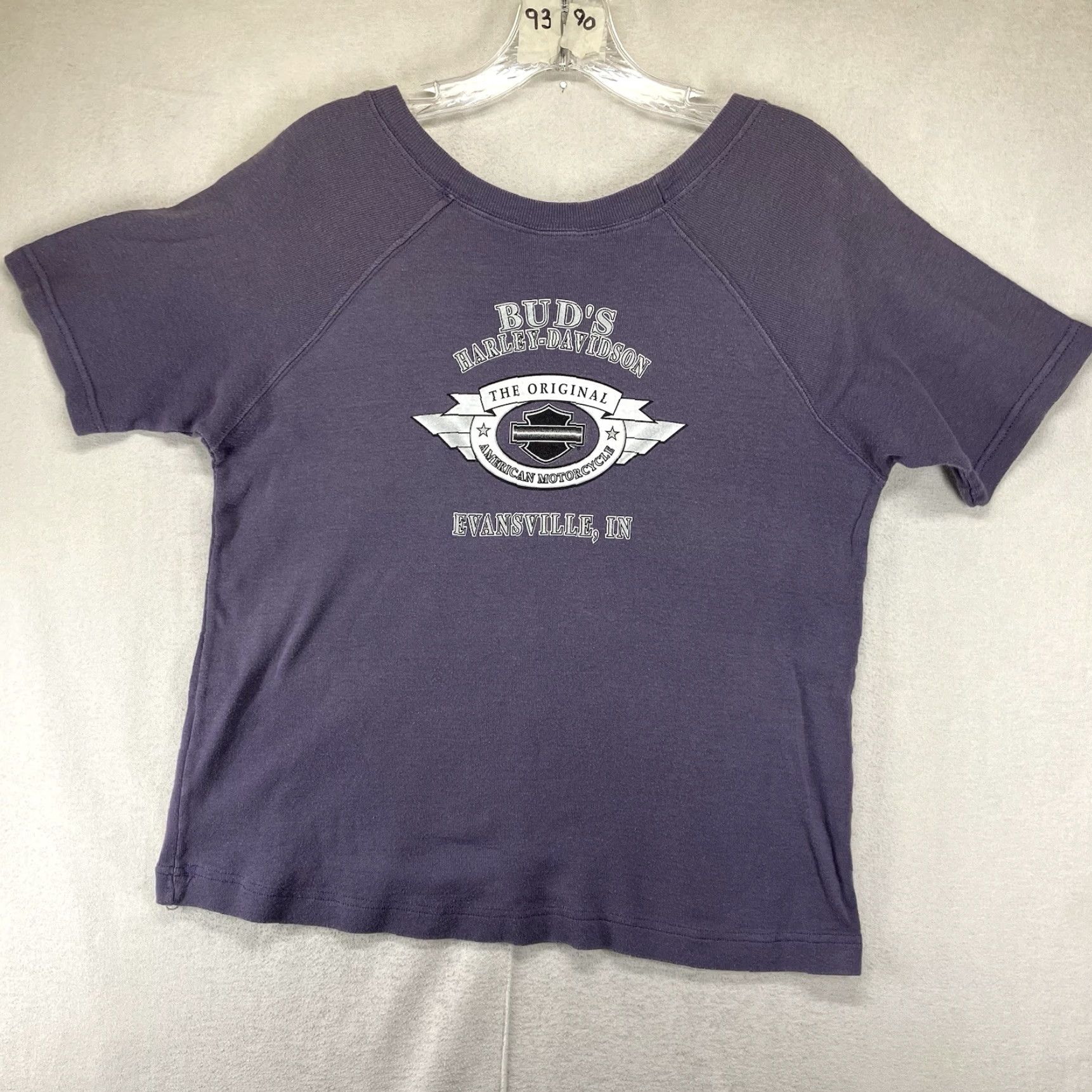 Harley Davidson VINTAGE Harley-Davidson T Shirt Women Purple Glitter 90s Y2K Biker Grunge Logo Crew Neck Short Sleeve Large Size L / US 10 / IT 46 - 2 Thumbnail