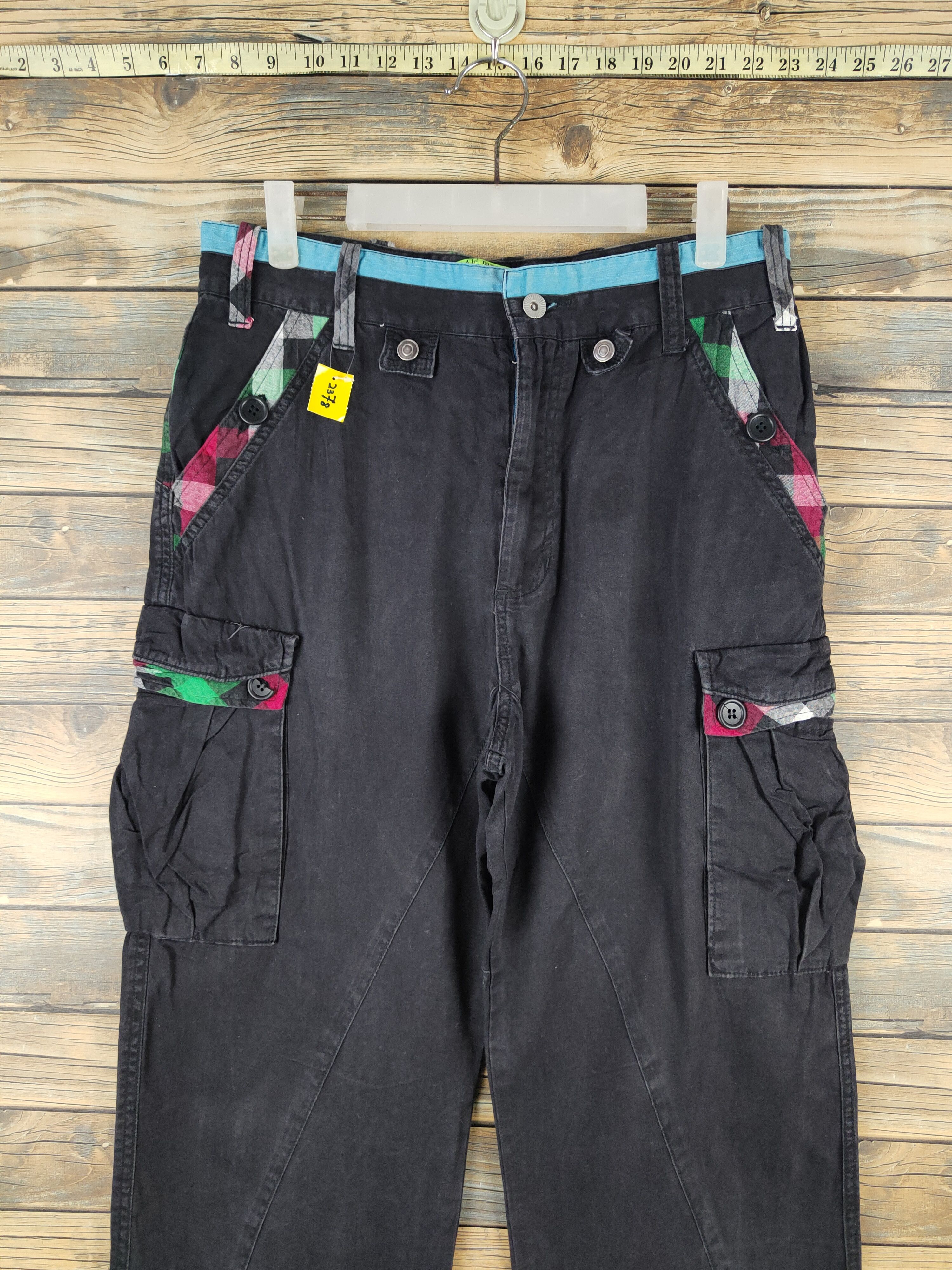 Japanese Brand DL Amp Black Multipocket Cargo Pants #2378 Size US 31 - 2 Thumbnail