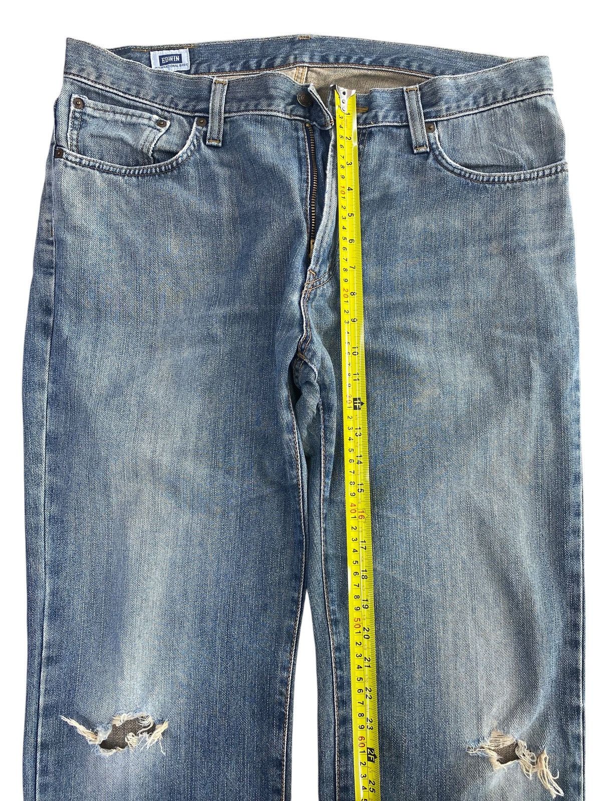 Edwin Vintage Edwin 403 Faded Wash Ripped Style Loose Jeans Size US 36 / EU 52 - 6 Thumbnail