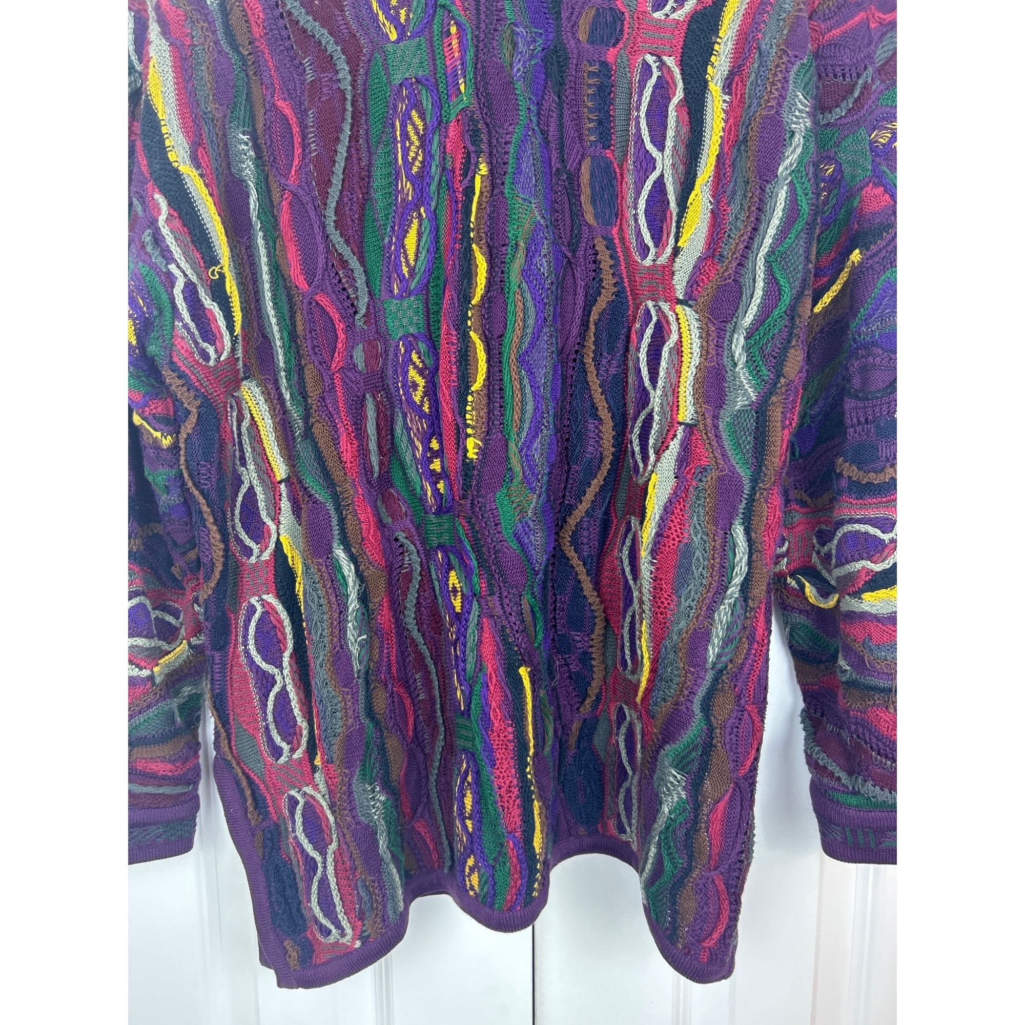 Coogi Rare Coogi Purple Multi Sweater 90's Metal Clasp Nec Size US M / EU 48-50 / 2 - 7 Thumbnail