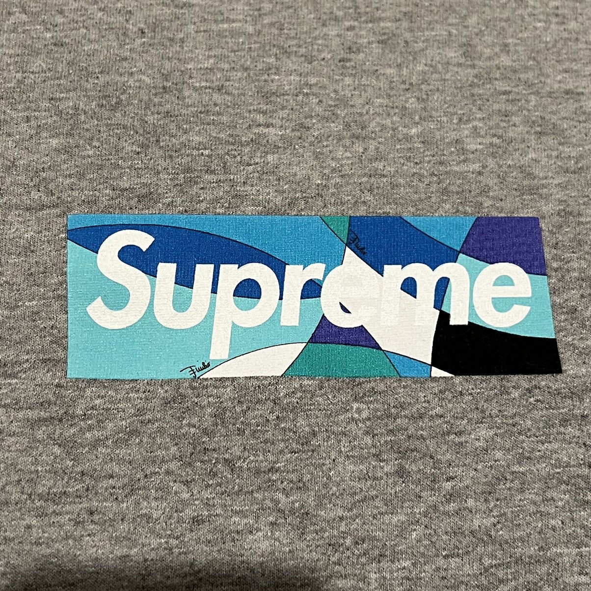 Supreme Supreme Emilio Pucci Box Logo Tee Blue bogo t shirt Size US L / EU 52-54 / 3 - 9 Thumbnail