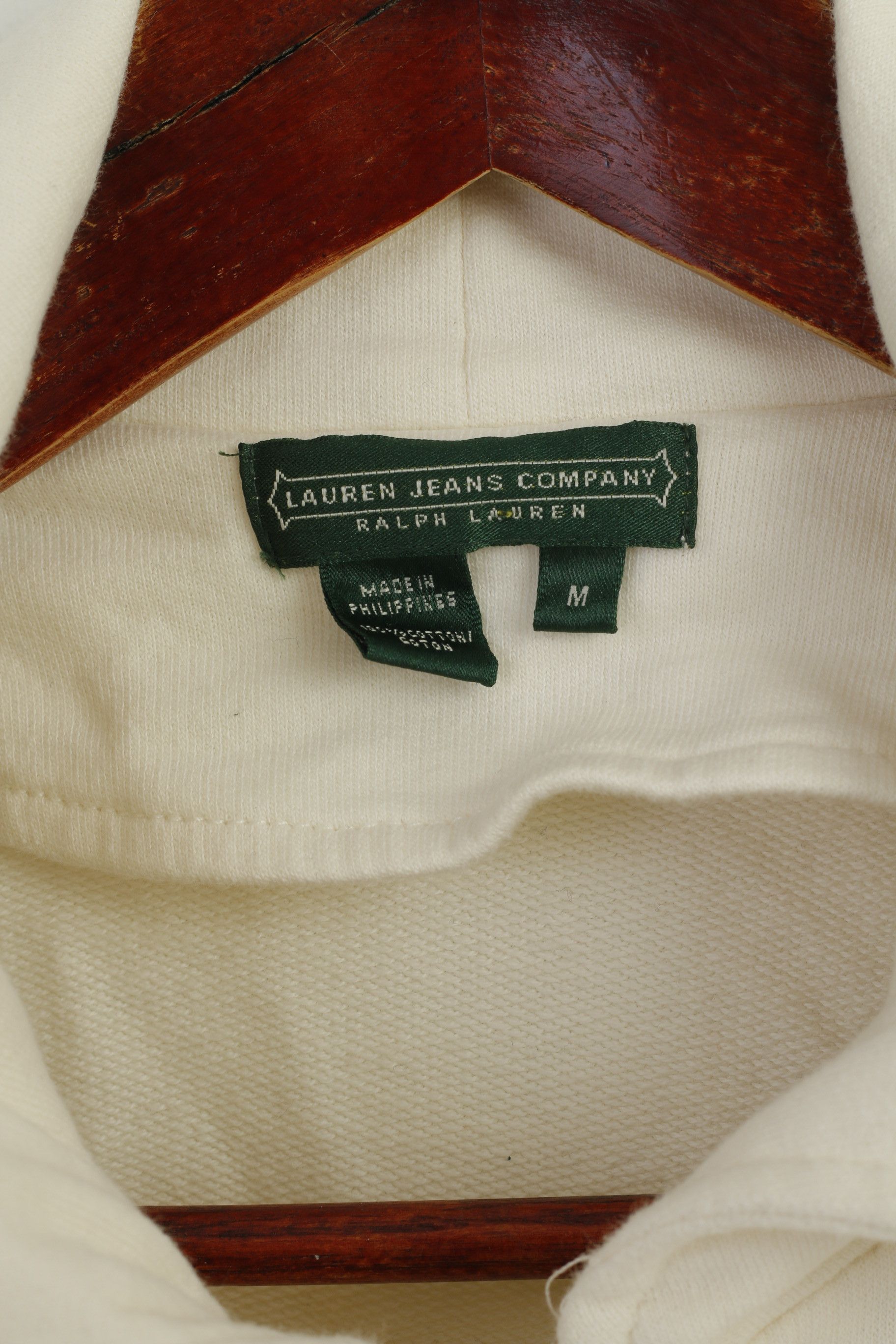 Ralph Lauren LAUREN Jeans Company Women M Sweatshirt Cream 9016 Size M / US 6-8 / IT 42-44 - 5 Thumbnail