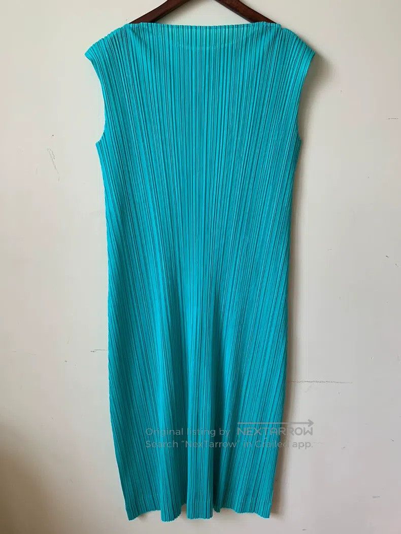 Issey Miyake Issey Miyake Lake Green Long Dress Size L / US 10 / IT 46 - 2 Thumbnail