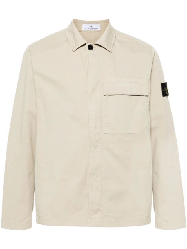 image of Stone Island Cotton Overshirt in Tan, Men's (Size XL)