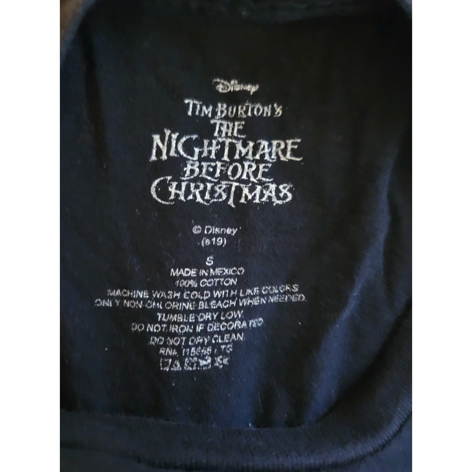 Disney Disney Tim Burton's The Nightmare Before Christmas Halloween Black T-Shirt Sz S Mens Crew Neck Short Sleeve Cotton Size US S / EU 44-46 / 1 - 2 Thumbnail