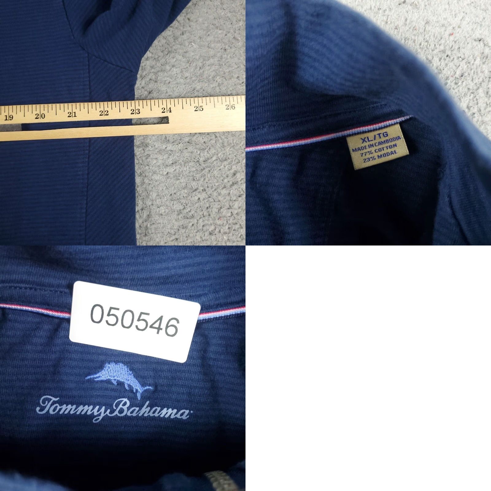 Tommy Bahama Tommy Bahama Mens Sweater Extra Large XL Blue 1/4 Zip Pullover Size US XL / EU 56 / 4 - 8 Thumbnail