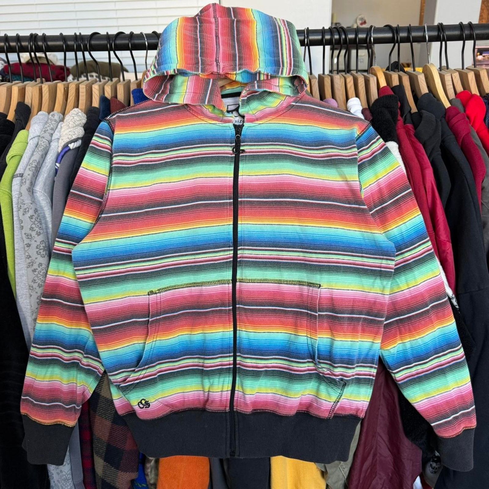 Other Vintage Y2K Women's CCS Striped Zip Up Light Hoodie Size XS / US 0-2 / IT 36-38 - 1 Thumbnail