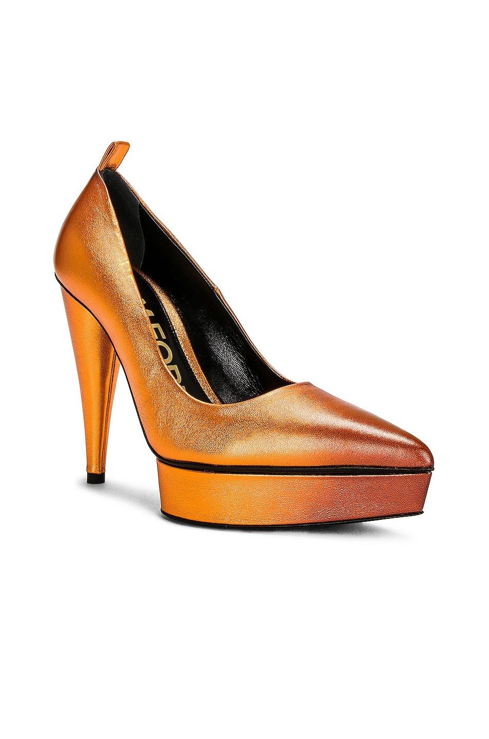 Tom Ford o1loc1c0724 Laminated Cone Heel 120 Pump in Orange Size US 11 / IT 41 - 2 Thumbnail