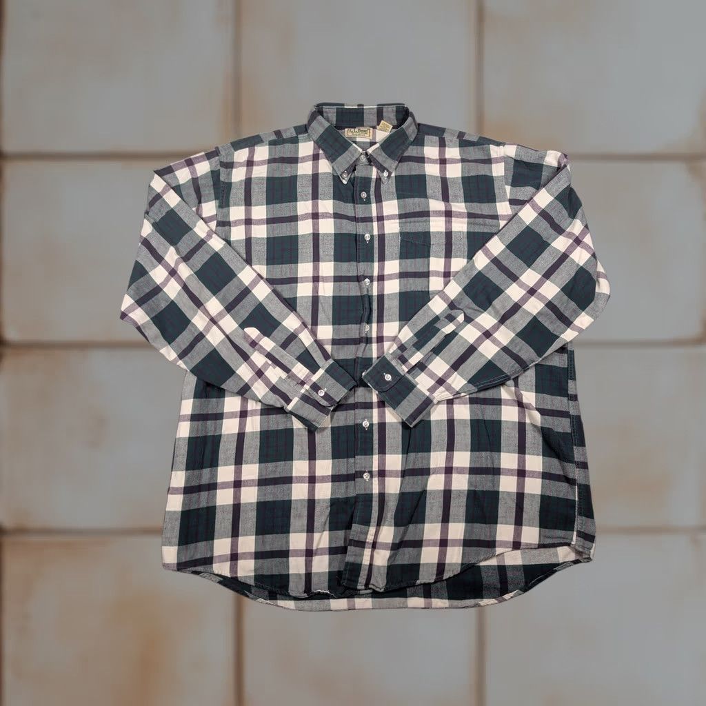 Vintage VINTAGE L.L. Bean Shirt Mens 2XLT Green Plaid Flannel Long Sleeve Button-Up USA Mens Tall 2XLT Casual Fall Womens? Size US XXL / EU 58 / 5 - 1 Thumbnail