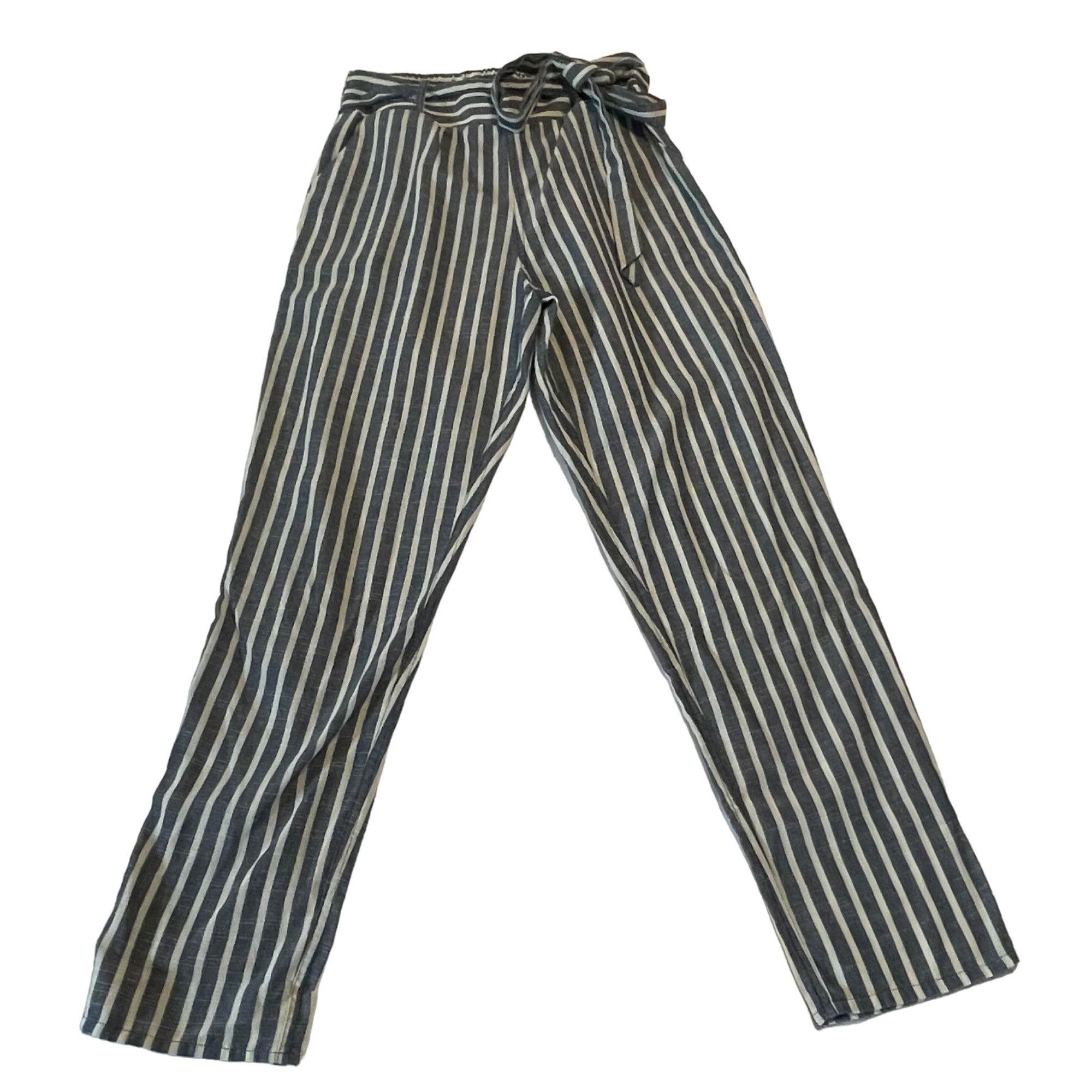 Other Lydelle Women's Striped High-Waisted Pants Small Blue & Whit Size 26" / US 2 / IT 38 - 2 Thumbnail