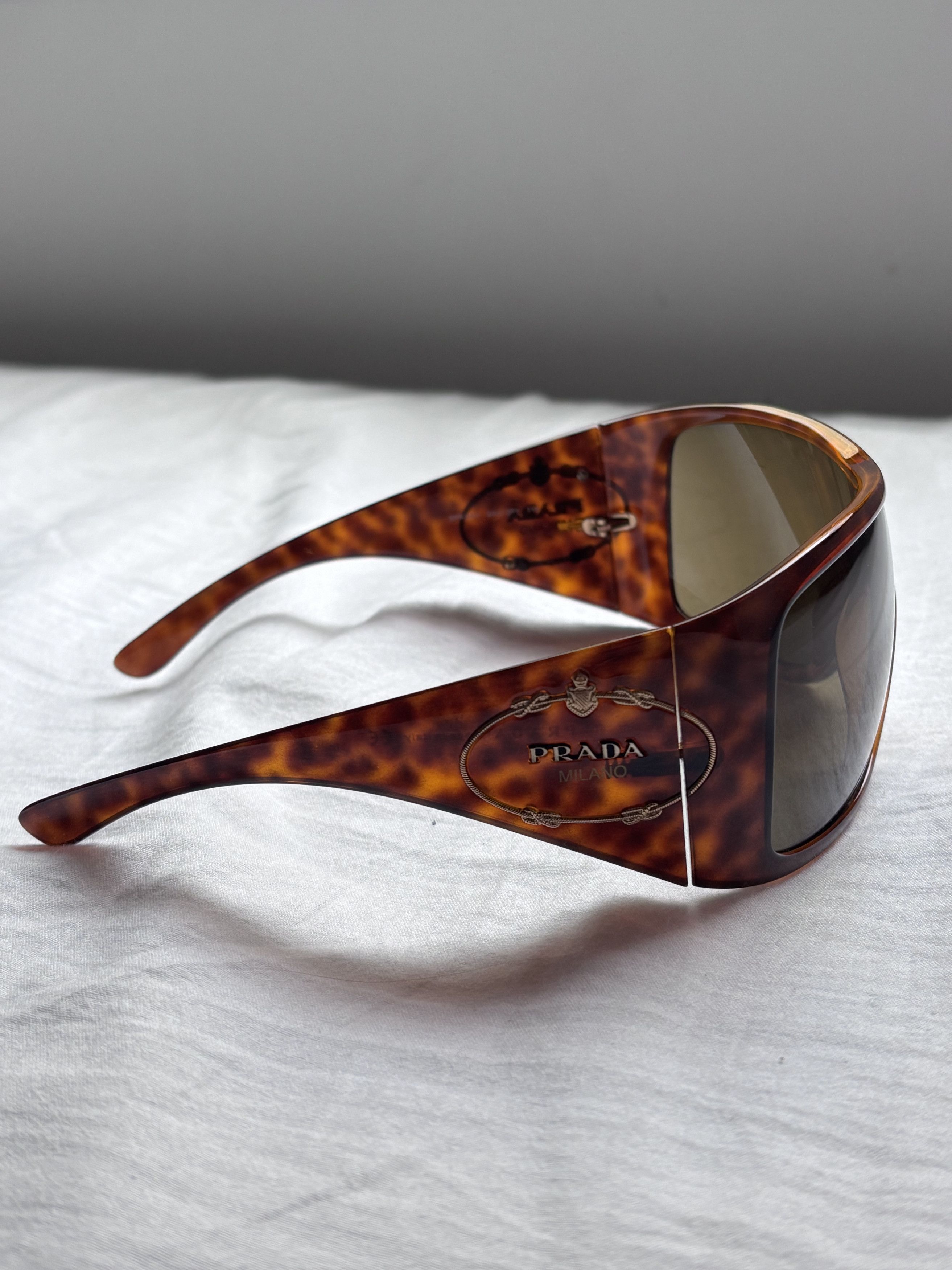 Prada PRADA Sunglasses Rectangle Wrap Shield Metal Symbole RI920 Size ONE SIZE - 2 Thumbnail