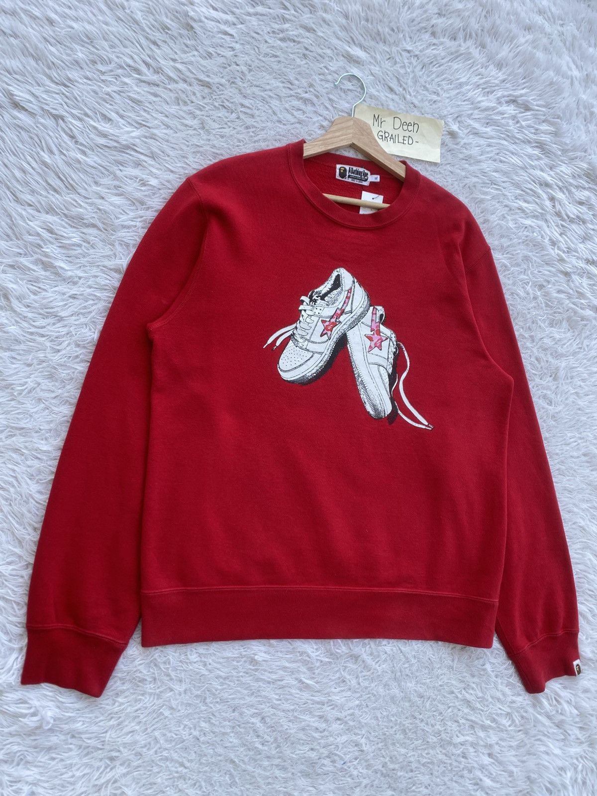 Bape Rare BAPE Camo Bapesta Crewneck Red Sweater Size US XL / EU 56 / 4 - 2 Thumbnail