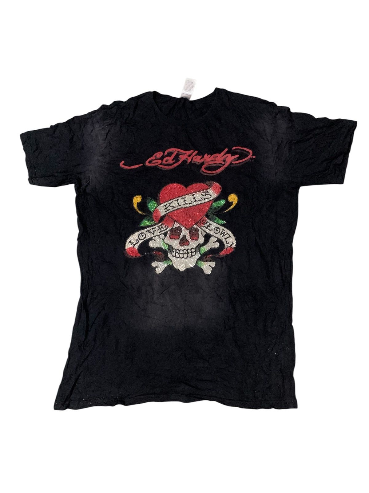 Designer Ed Hardy Skull Embroidery Logo Tee Size US M / EU 48-50 / 2 - 1 Thumbnail