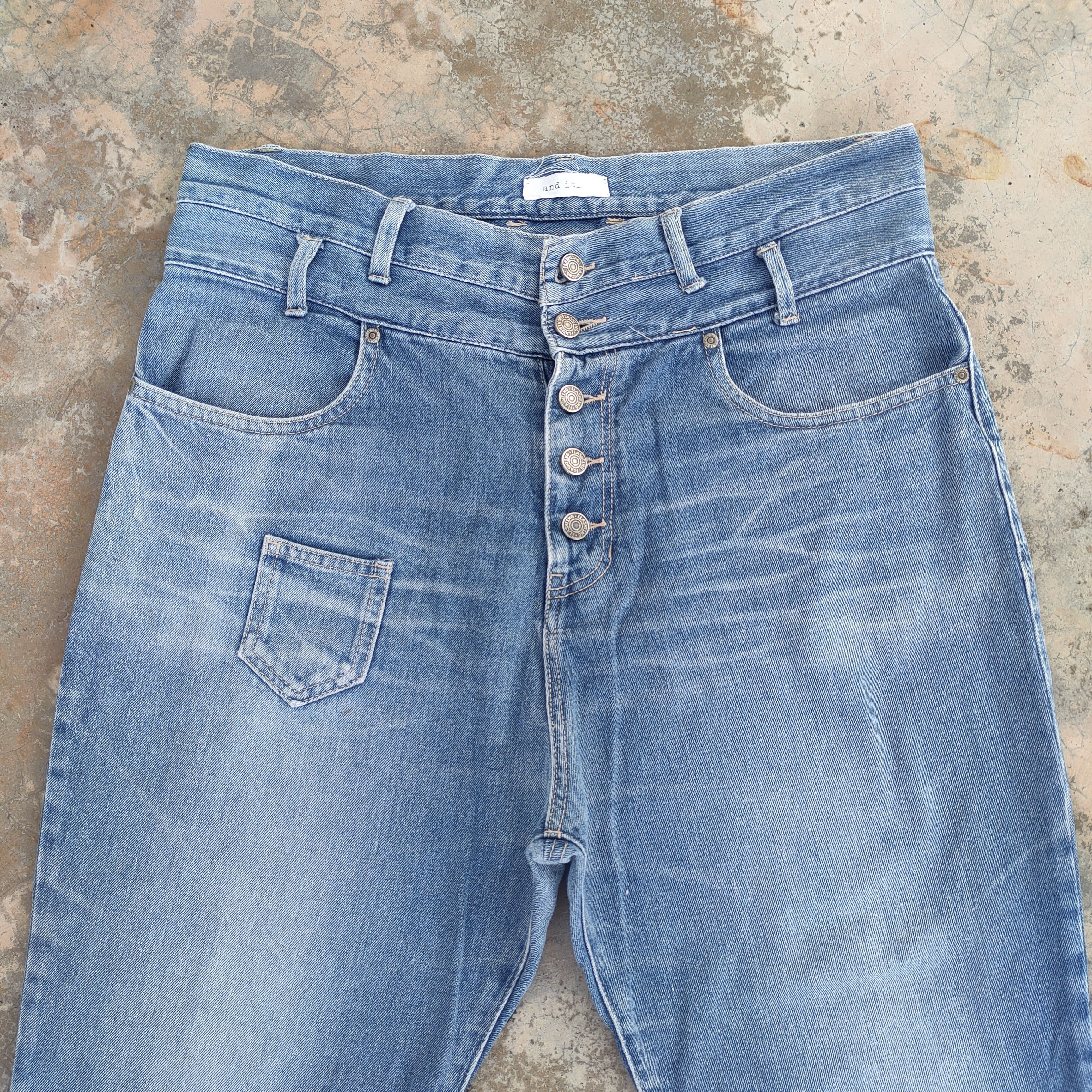 Japanese Brand × Jean × Seditionaries VINTAGE AND IT FLY BUTTON FADED JEANS DENIM PANTS Size US 36 / EU 52 - 3 Thumbnail