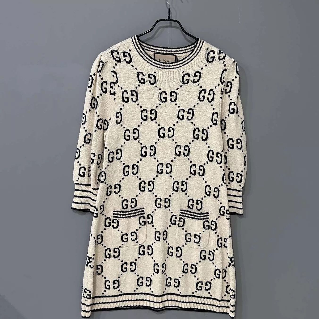 Gucci GUCCI women's Beige All Over Print Dress M Size M / US 6-8 / IT 42-44 - 1 Thumbnail