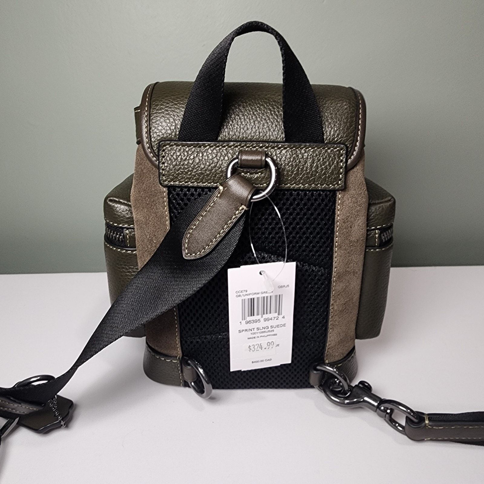 Coach NWT Coach CCE79 Sprint Sling Pack Suede Bag Uniform Green Size ONE SIZE - 3 Thumbnail