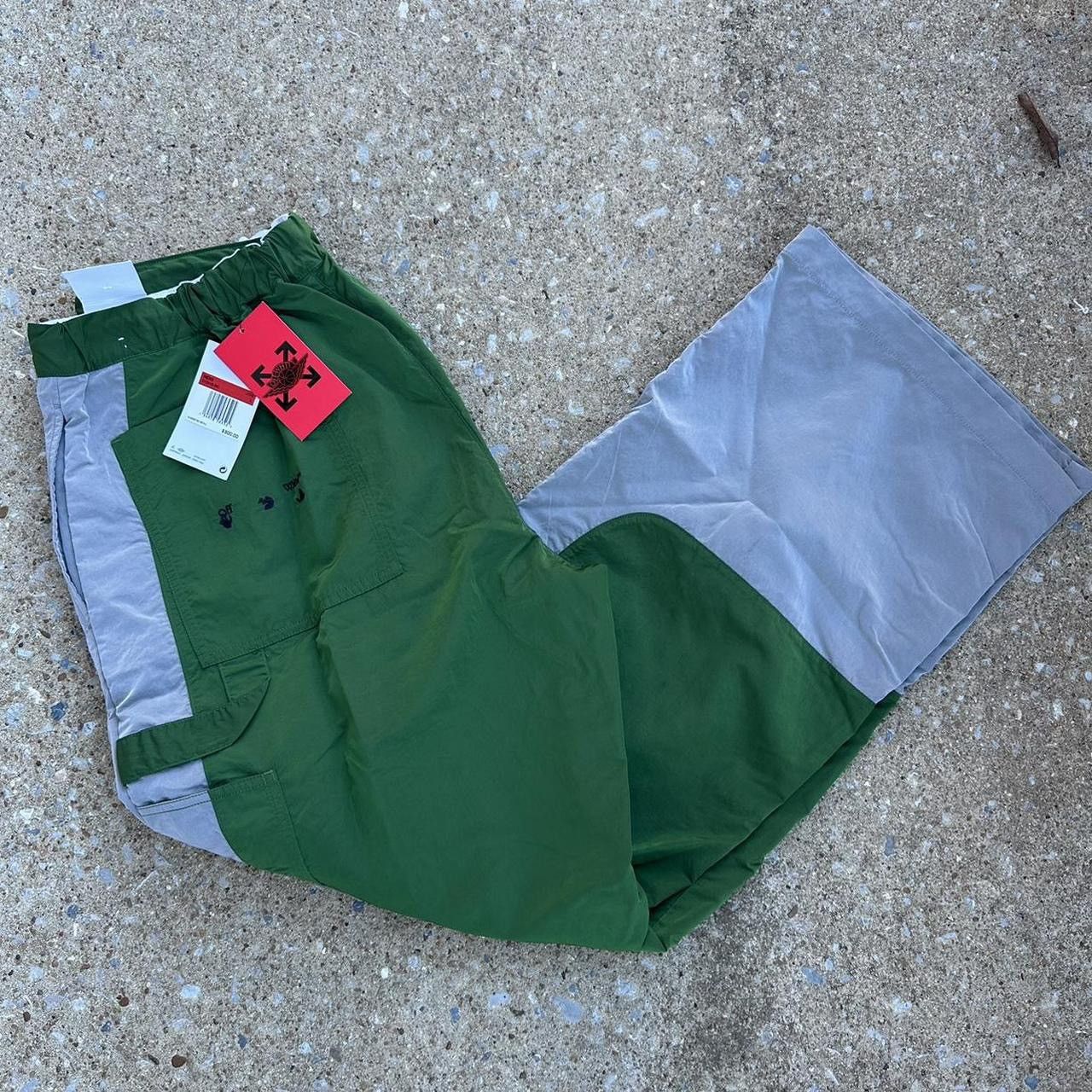 image of Offwhite X Jordan Forest Green Track Pants, Men's (Size 35)