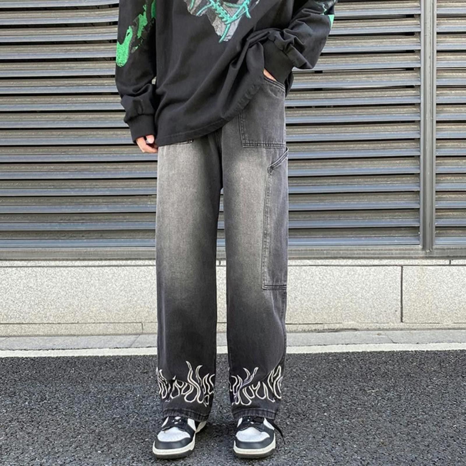 Jean × Vintage Fire Straight Baggy Denim Jeans Size US 30 / EU 46 - 5 Thumbnail