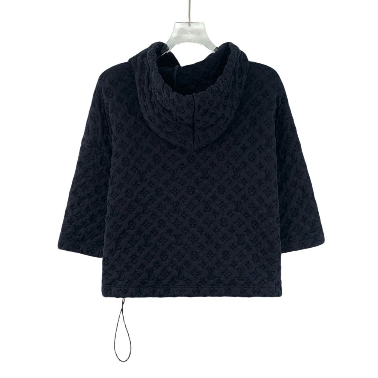 Louis Vuitton Louis Vuitton Navy Logo Embossed Cotton Hooded Sweatshirt Size S / US 4 / IT 40 - 2 Thumbnail