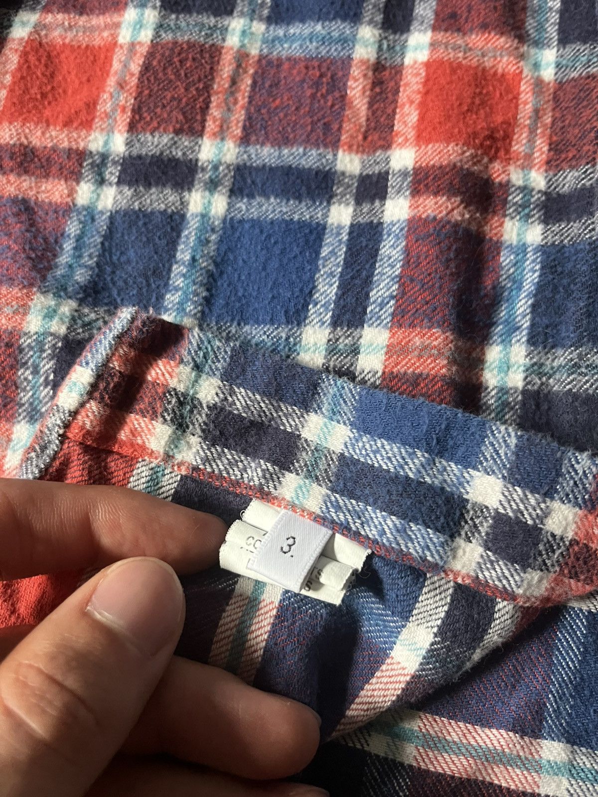 Thom Browne Thom Browne flannel red navy plaid button up shirt Size US L / EU 52-54 / 3 - 11 Thumbnail