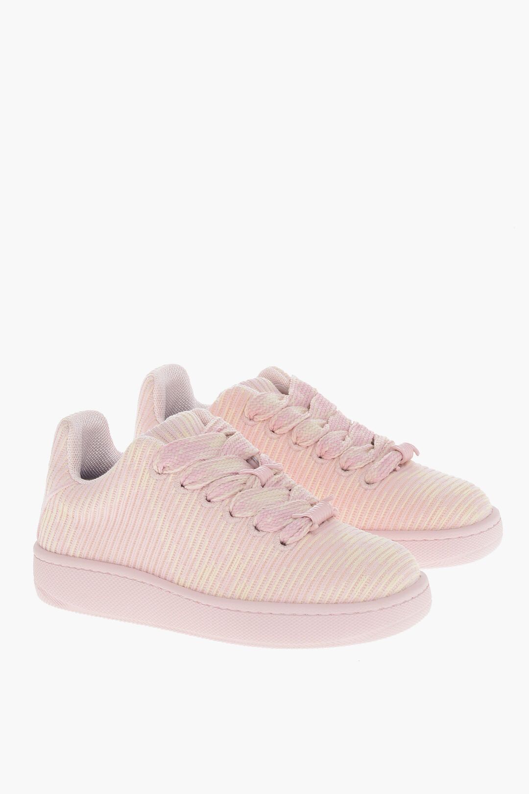 Burberry og1mm1225 Rib Designed Low-Top Sneakers in Pink Size US 5.5 / IT 35.5 - 2 Thumbnail