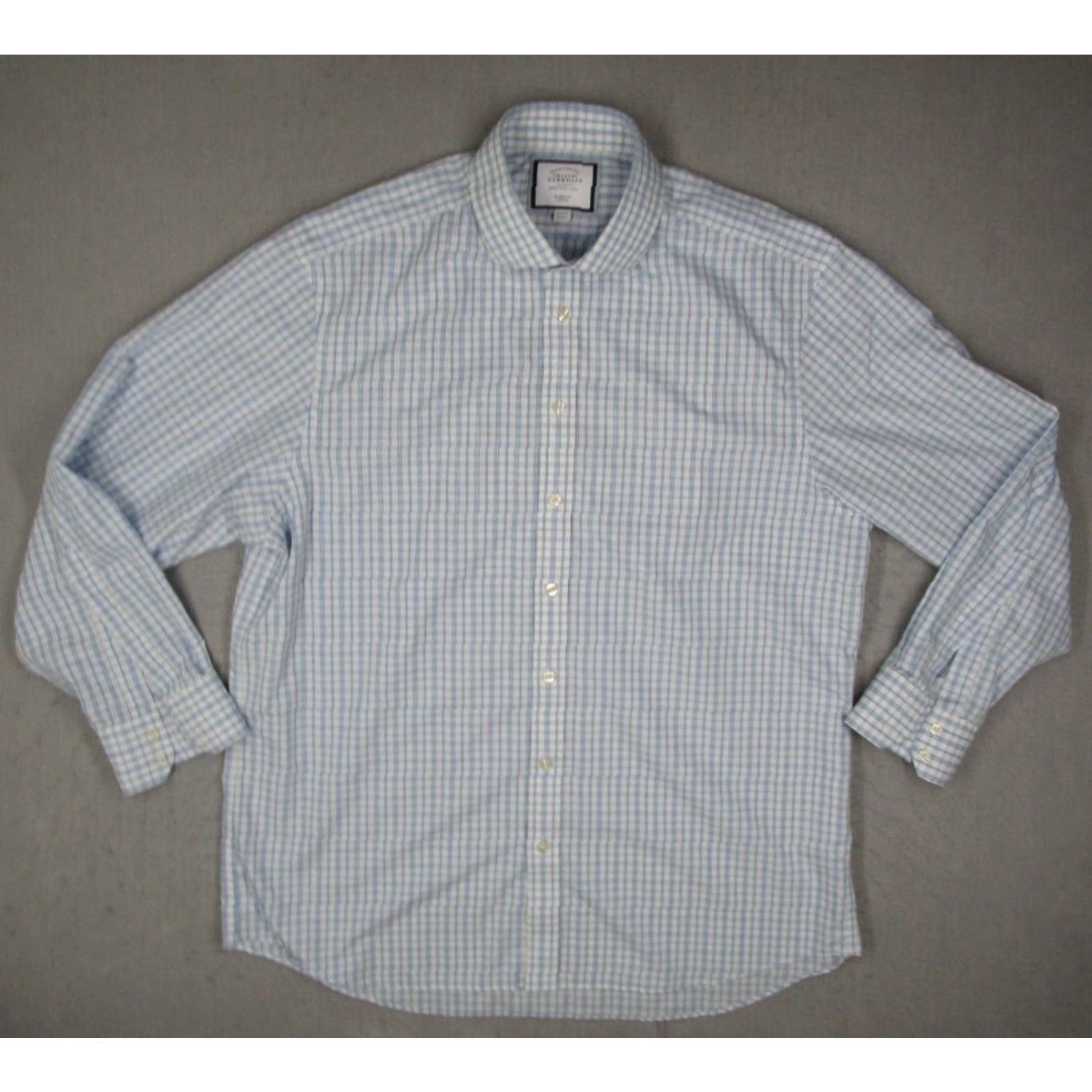 Charles Tyrwhitt Charles Tyrwhitt Dress Shirt Men 35 17.5 Blue Classic Button Up Non-Iron Work Shirt Size 34R - 2 Thumbnail