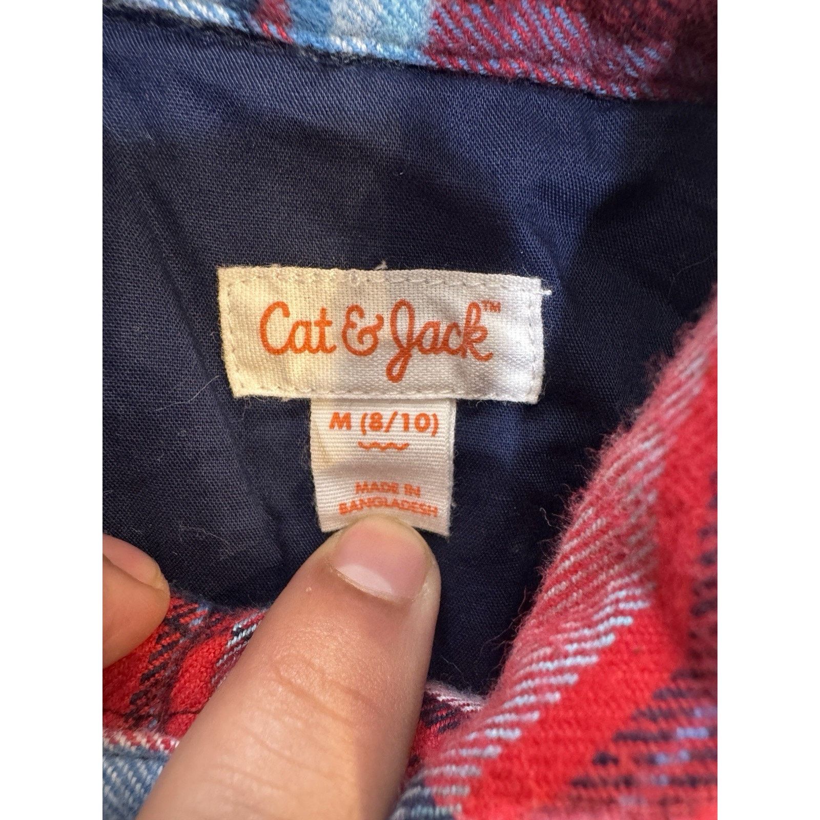 Other Cat & Jack Red Flannel Lined Snap Jacket Kids Youth M (8/10) Size US M / EU 48-50 / 2 - 2 Thumbnail
